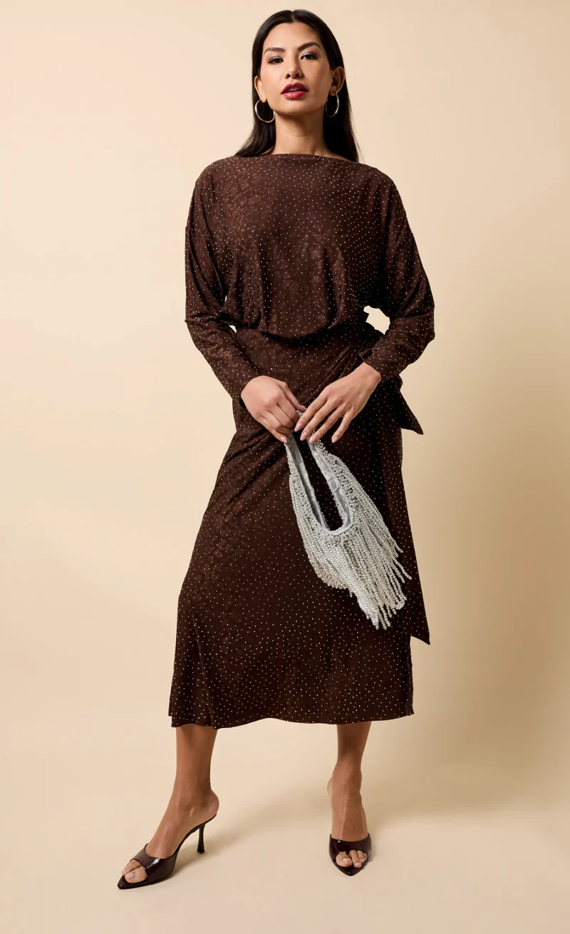 Lysandra Midaxi Dress (Chocolate)