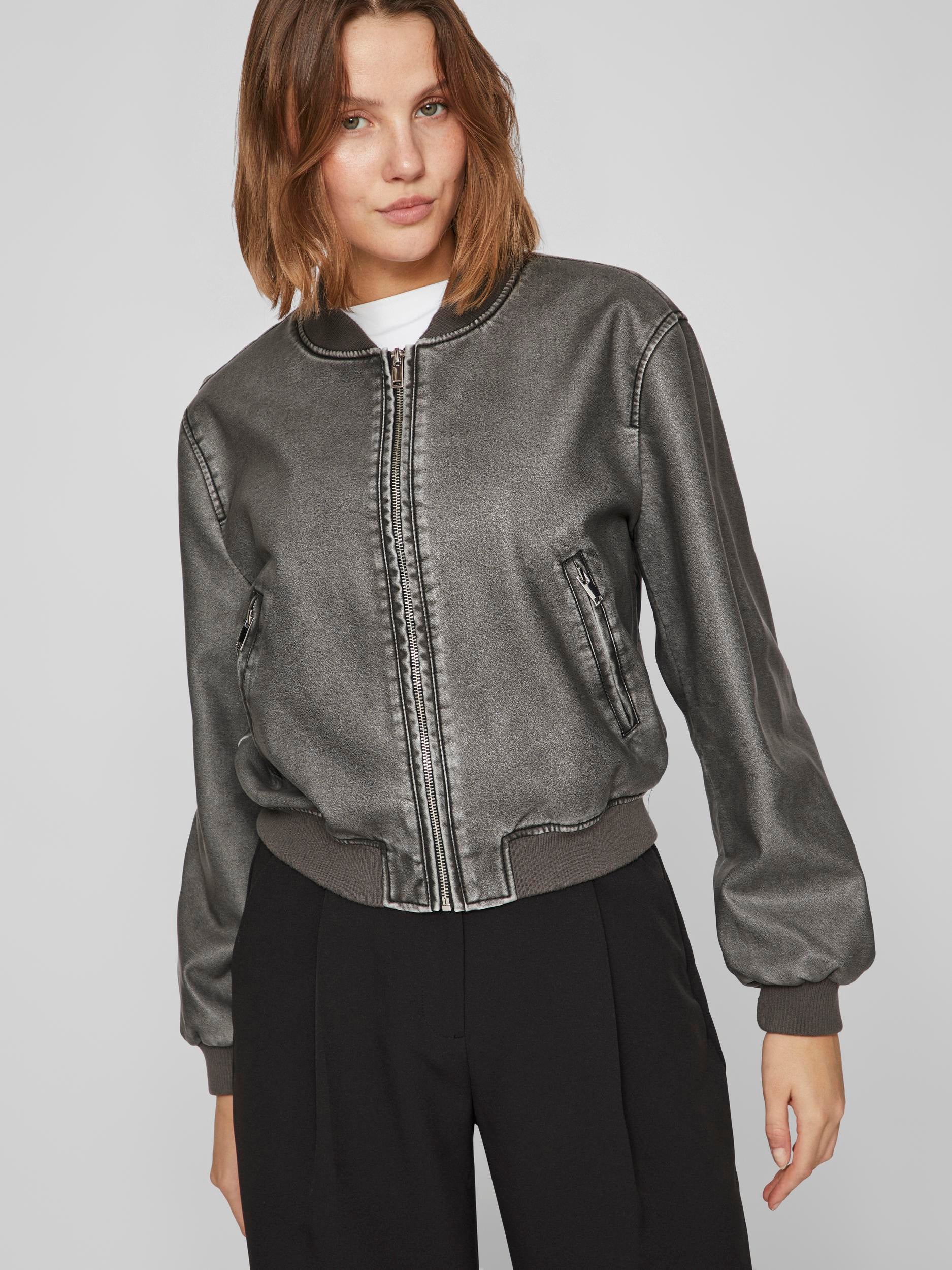 MACKA WASHED BOMBER JACKET (GREY)d - Image 2