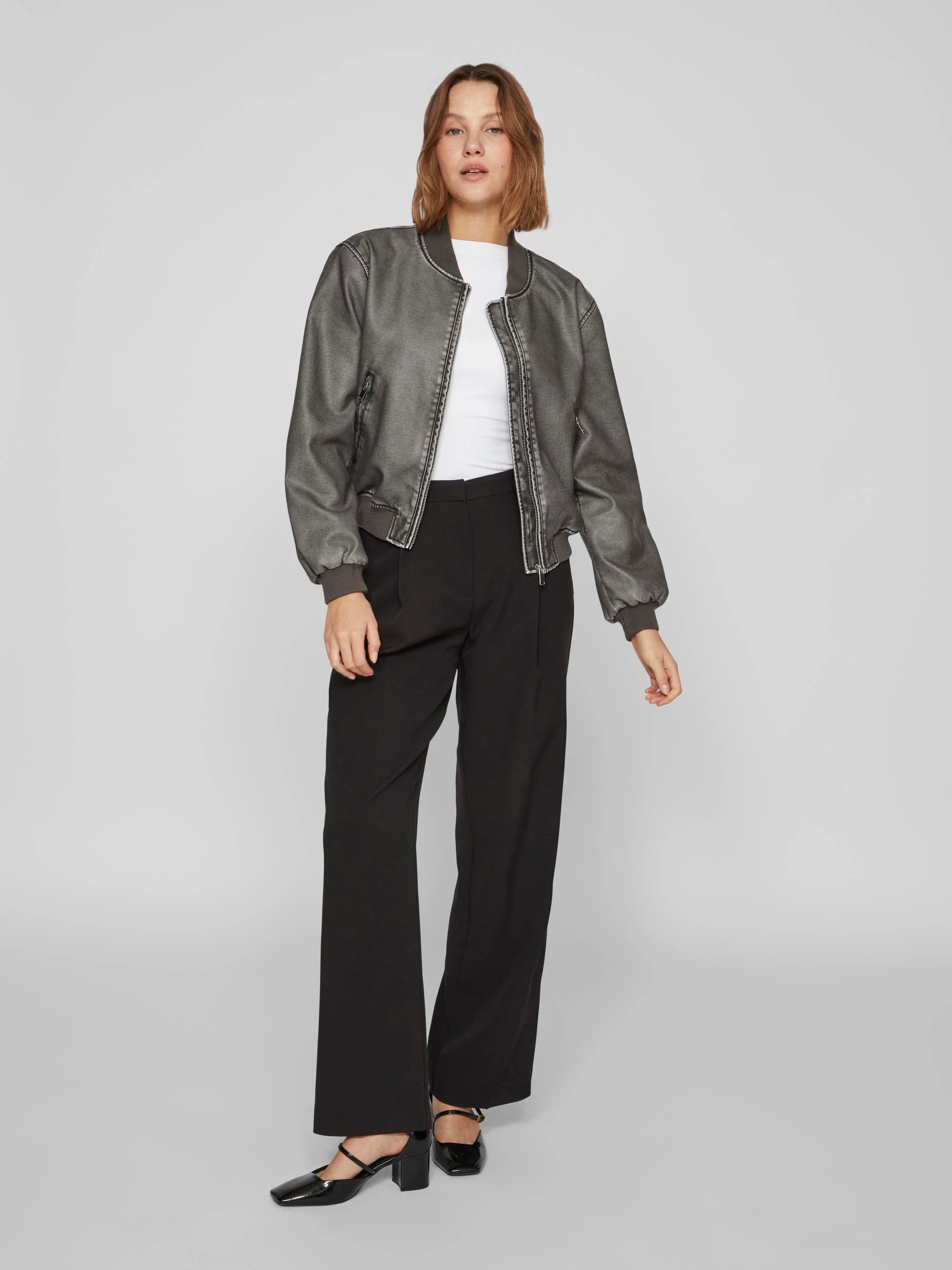 MACKA WASHED BOMBER JACKET (GREY)d - Image 5