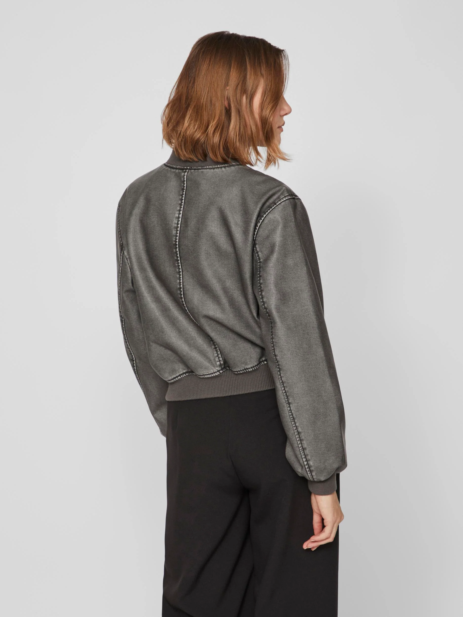 MACKA WASHED BOMBER JACKET (GREY)d - Image 6