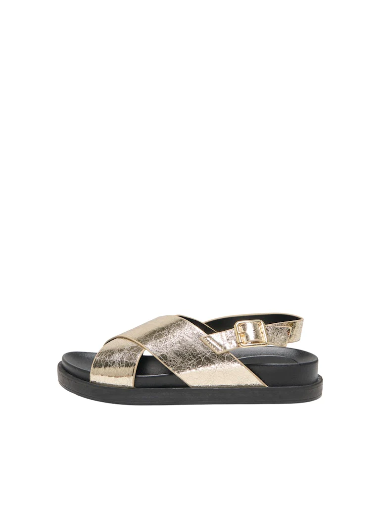 Macy Flat Sandal (Gold/Crinkle) - Image 3