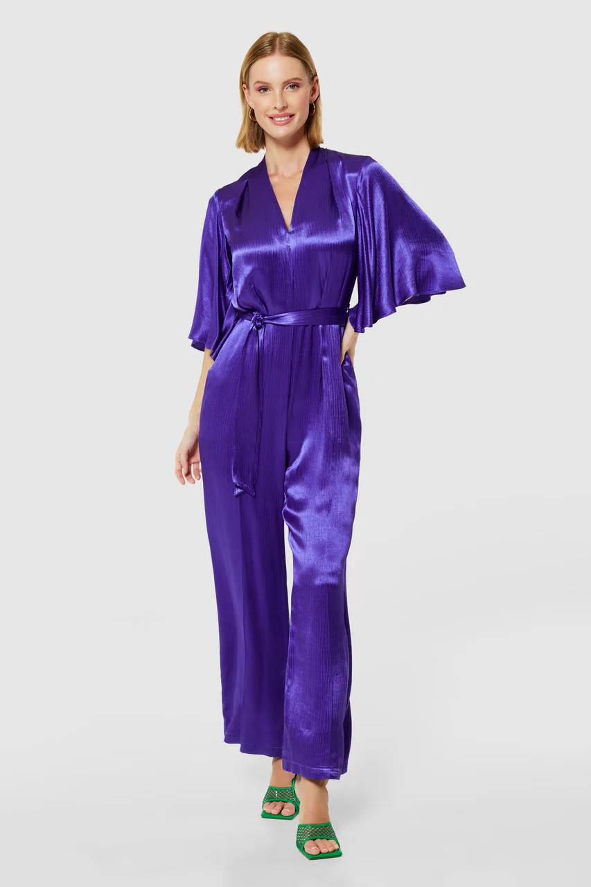 Maddie Purple Wide Leg Jumpsuit - Image 3