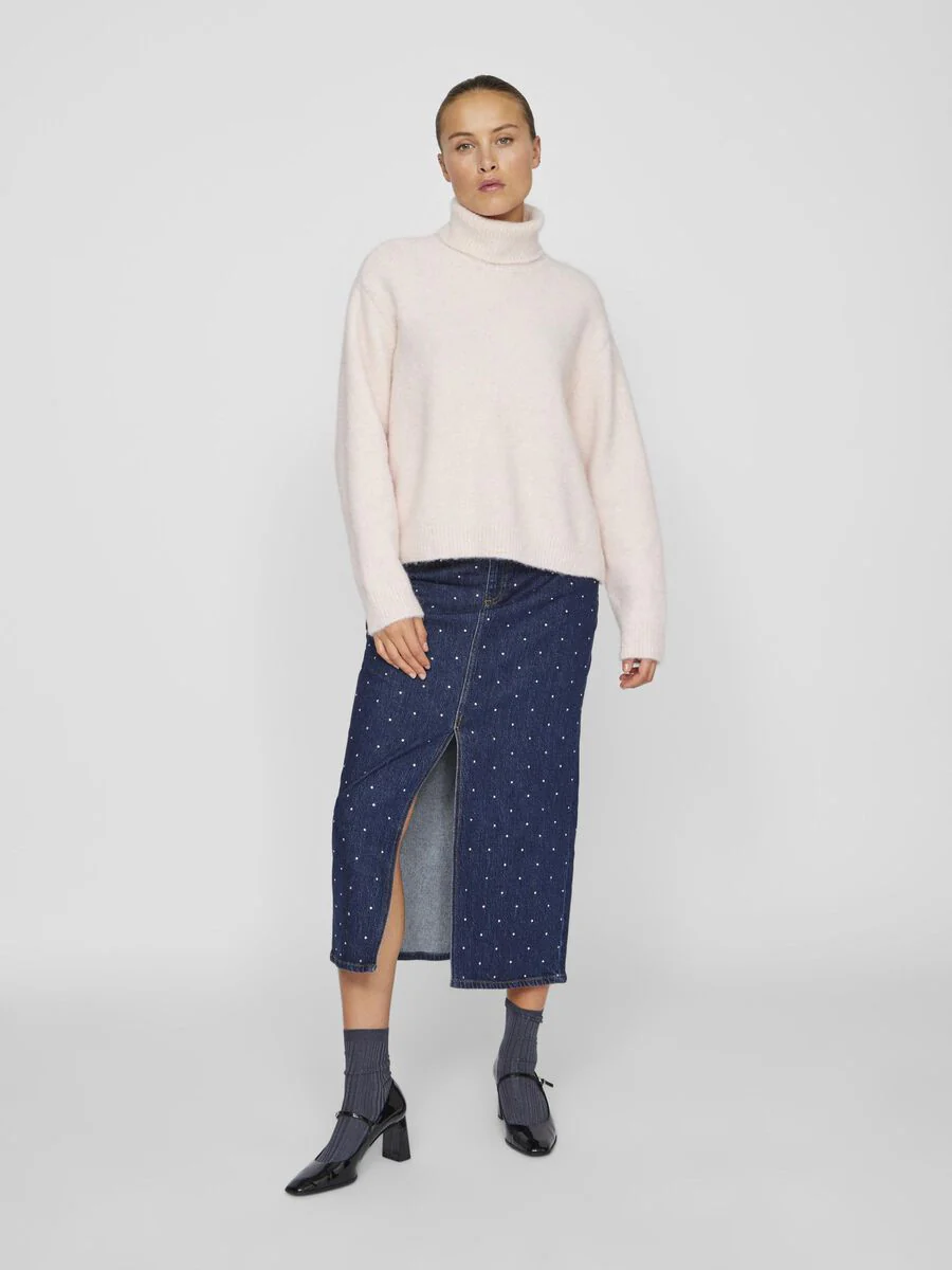 Maddie Roll Neck Jumper (Barely Pink) - Image 2