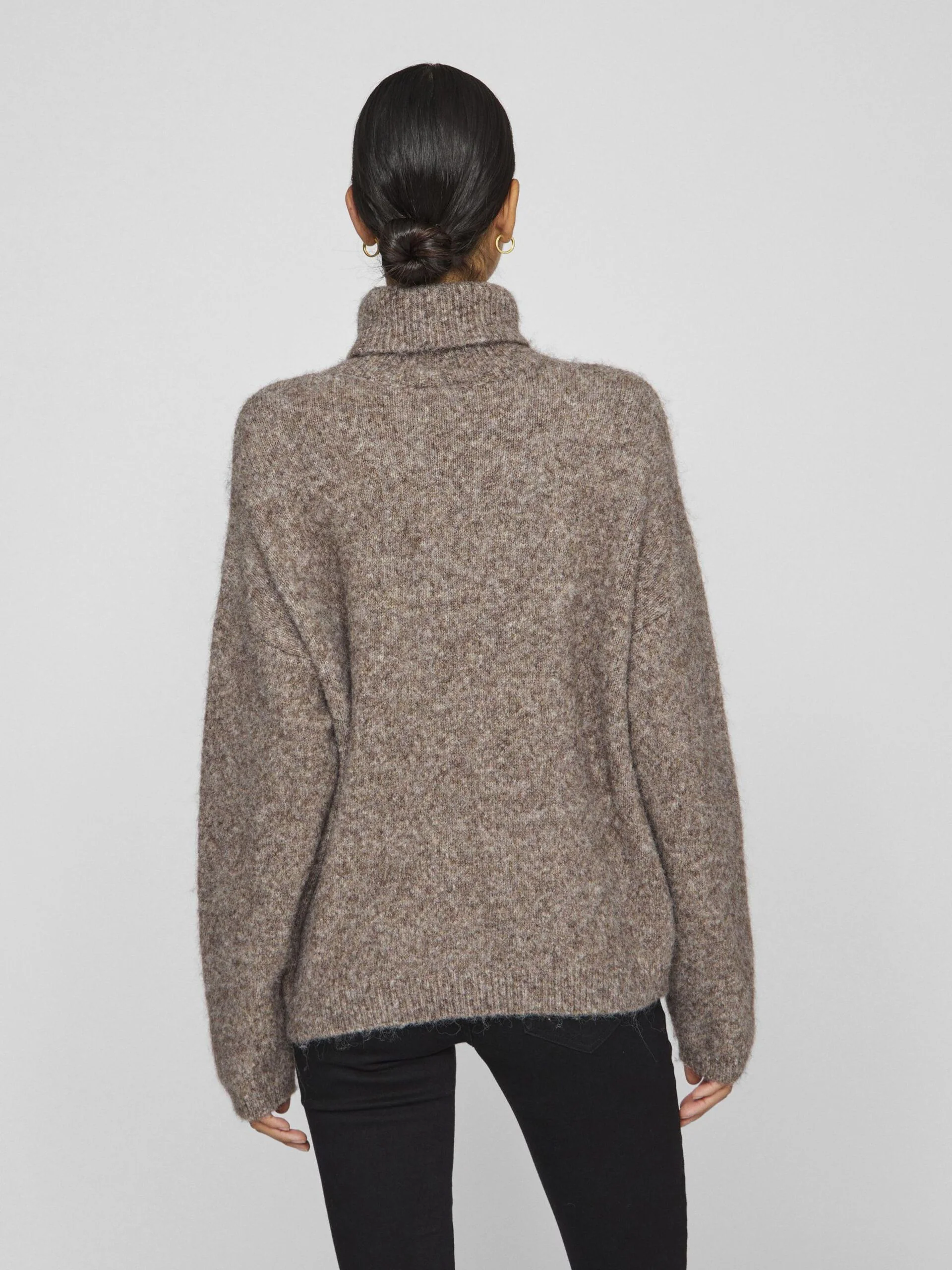 Maddie Roll Neck Jumper (Taupe Grey/Melange) - Image 5