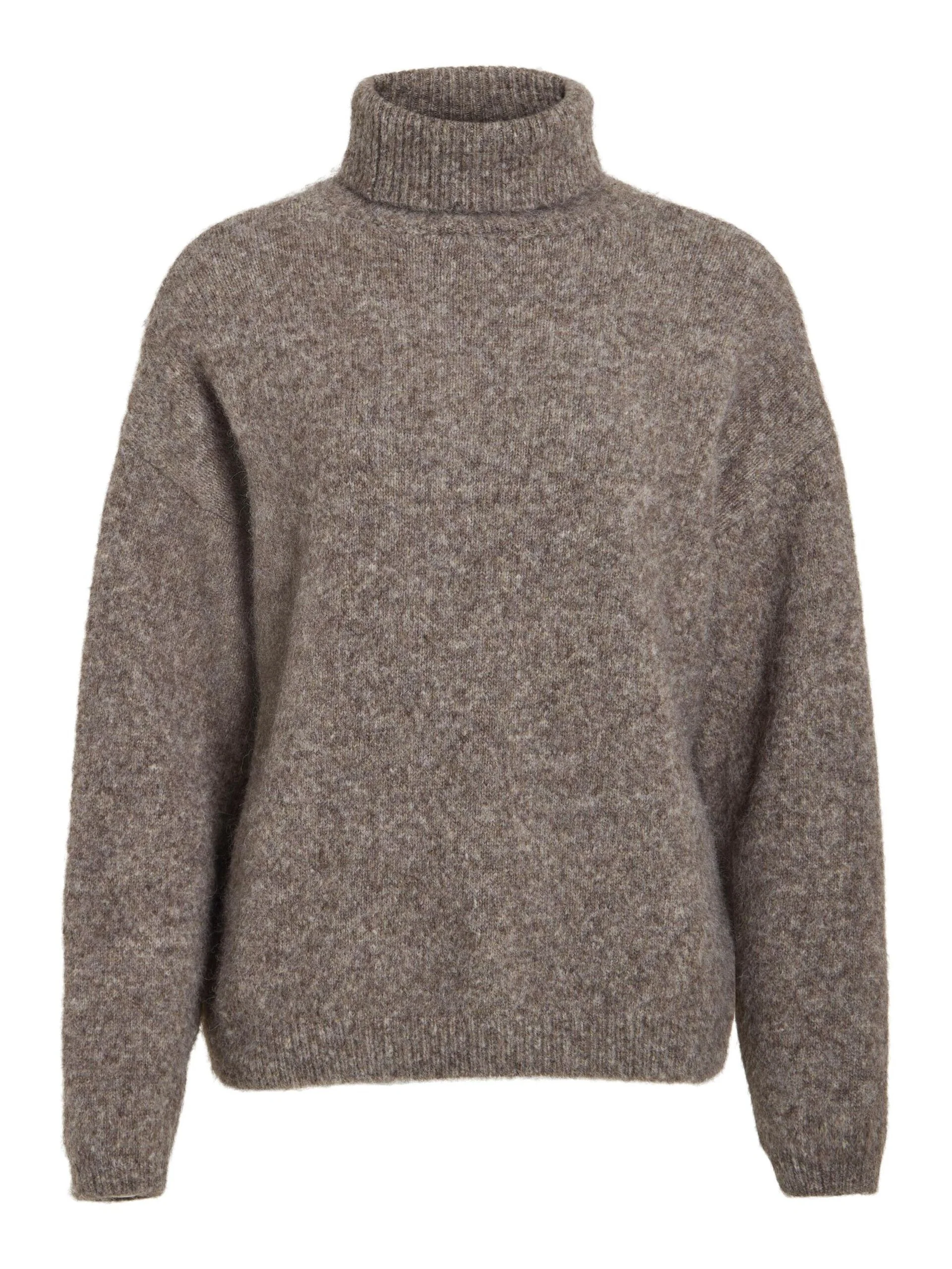 Maddie Roll Neck Jumper (Taupe Grey/Melange) - Image 6