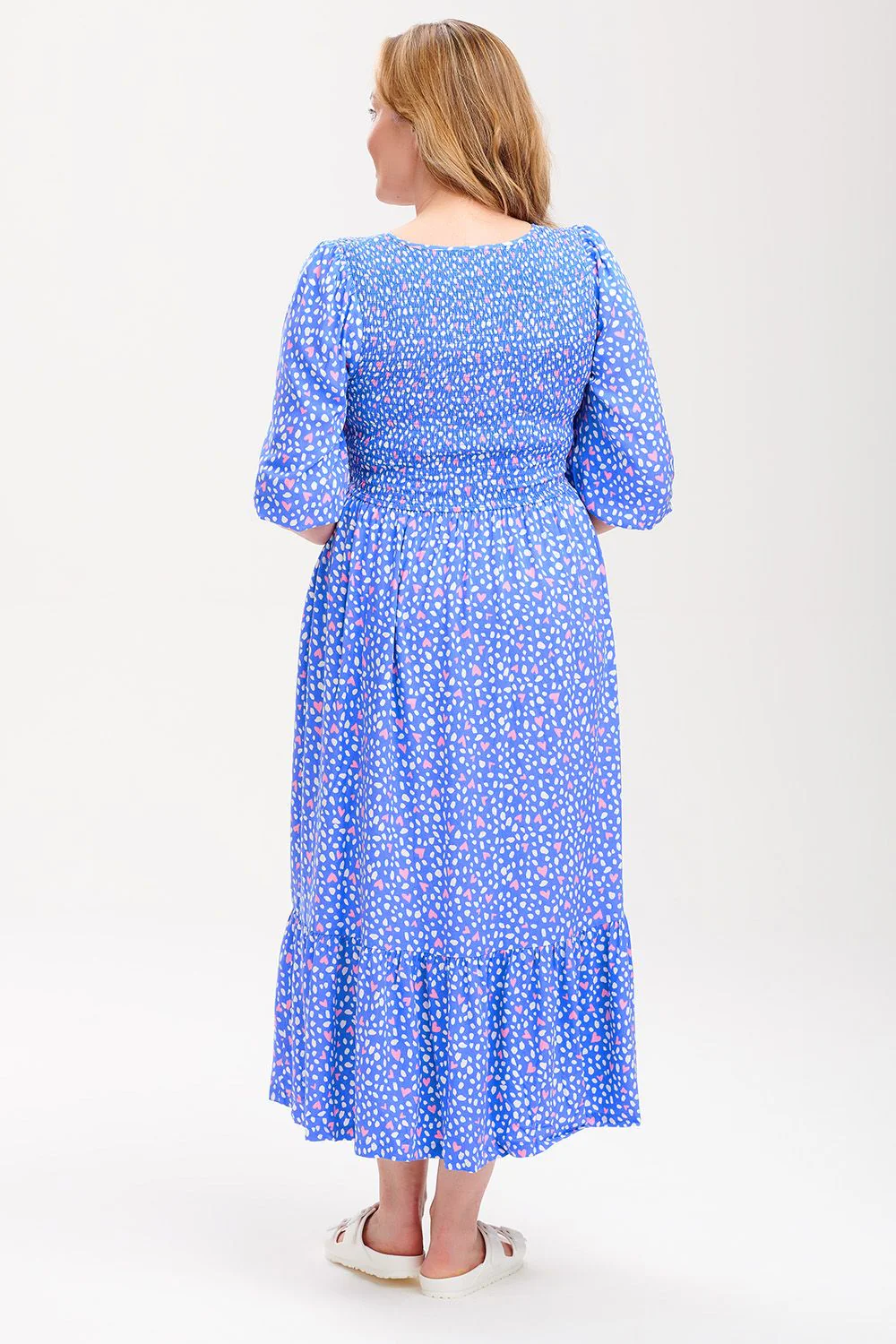 Magdalene Midi Dress | Animal Love Hearts (Blue) - Image 4