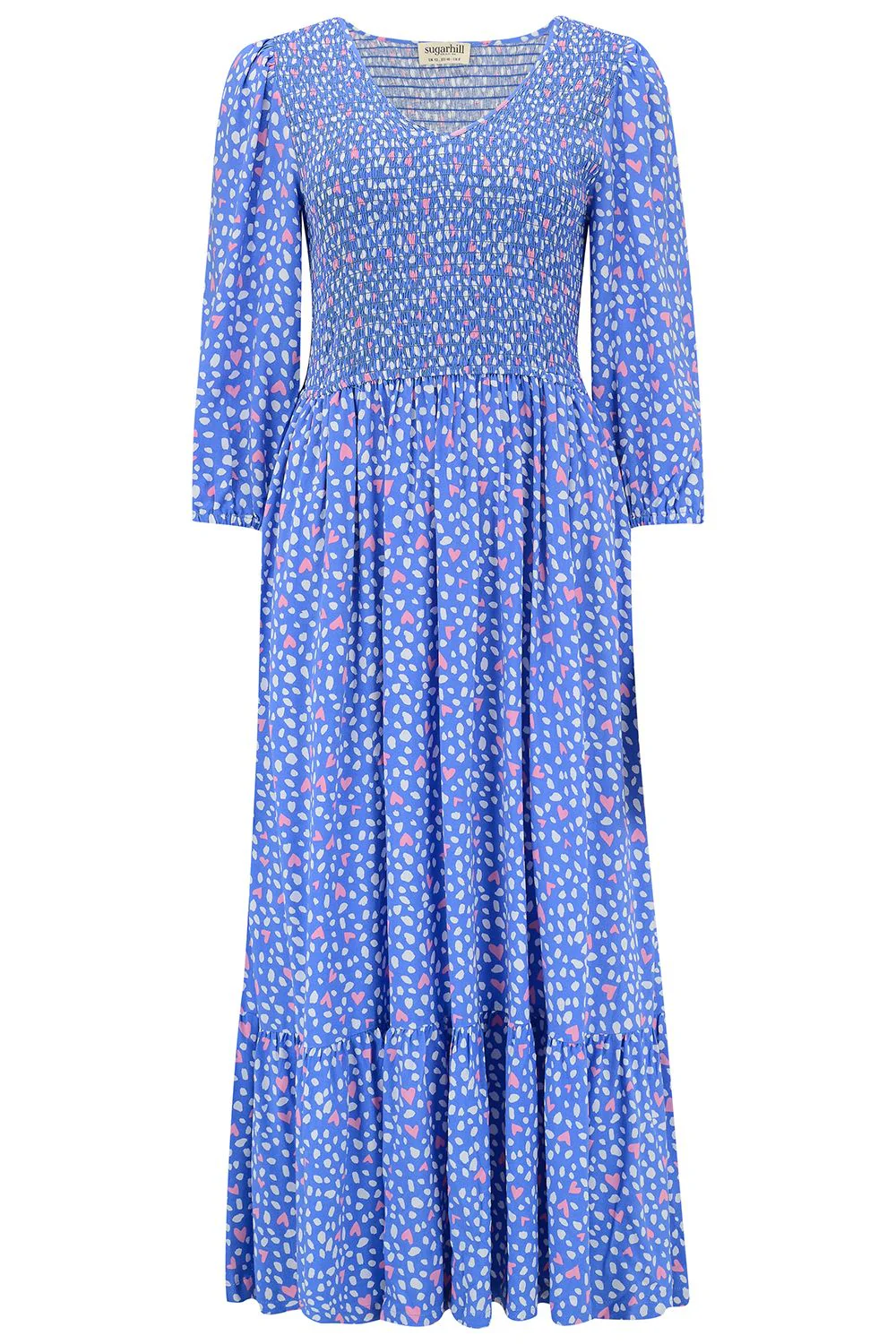 Magdalene Midi Dress | Animal Love Hearts (Blue) - Image 5