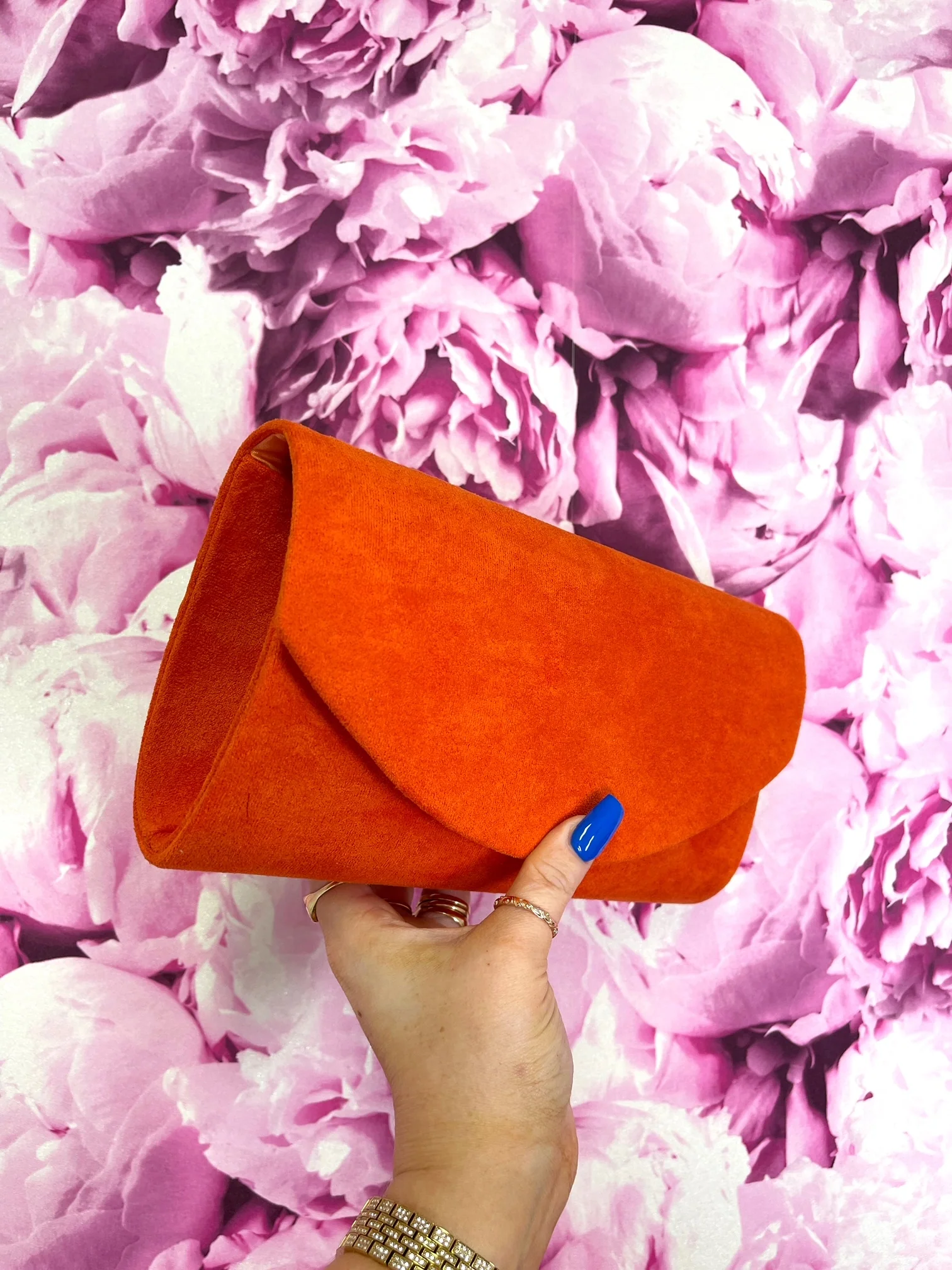 Maggie Suede Clutch (Orange) - Image 2