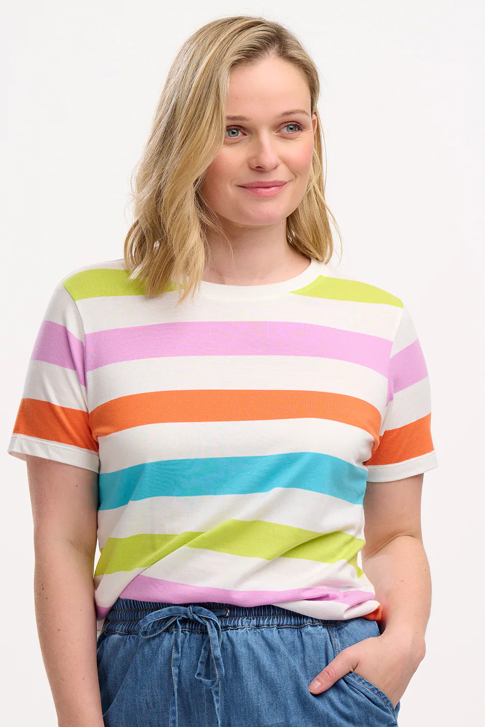 Maggie T-Shirt (Multi/ Bold Stripes) - Image 3