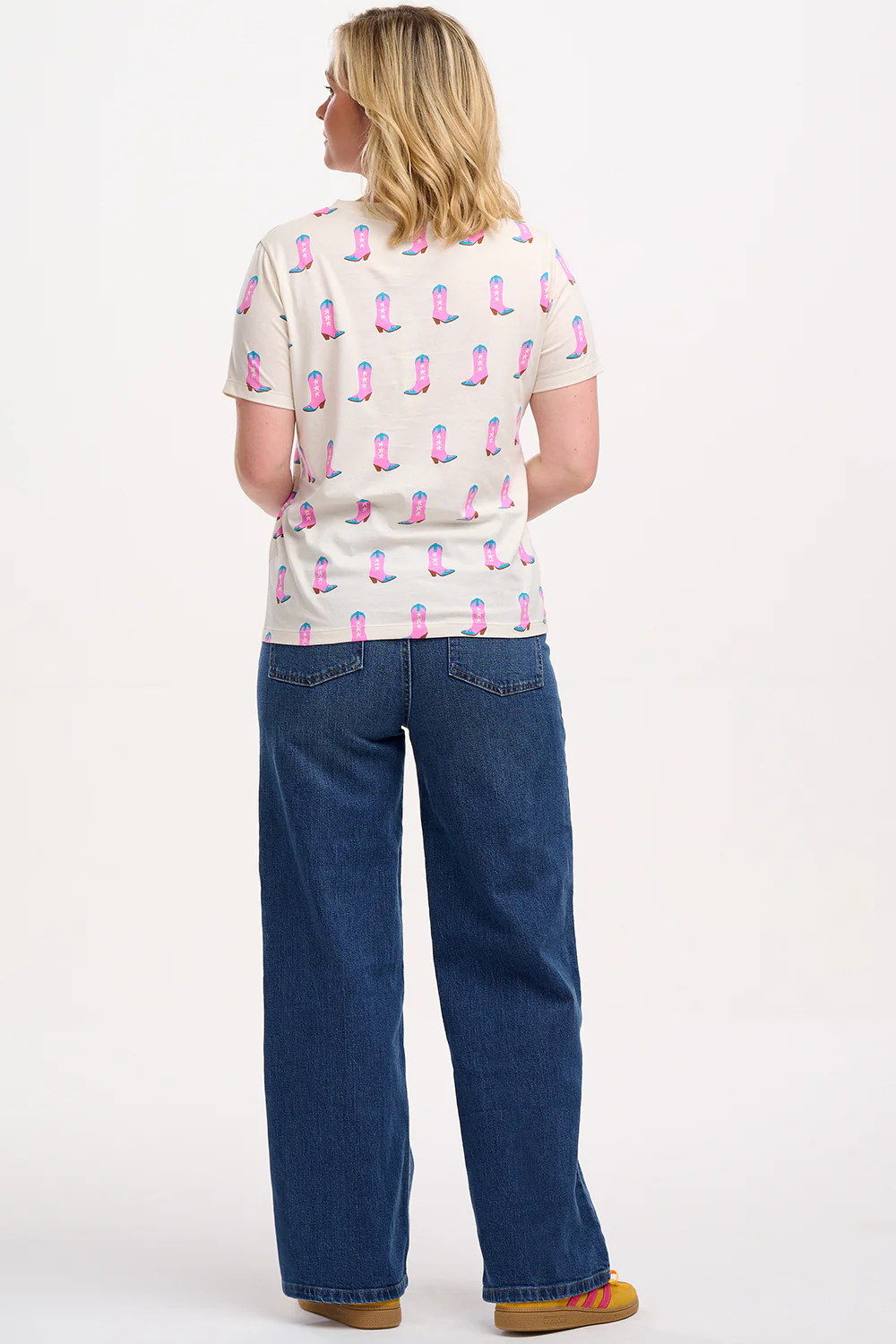Maggie T-Shirt (Off White/Cowgirl Boots) - Image 4