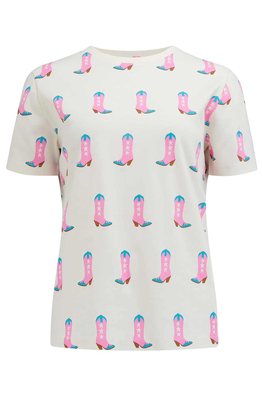 Maggie T-Shirt (Off White/Cowgirl Boots) - Image 5
