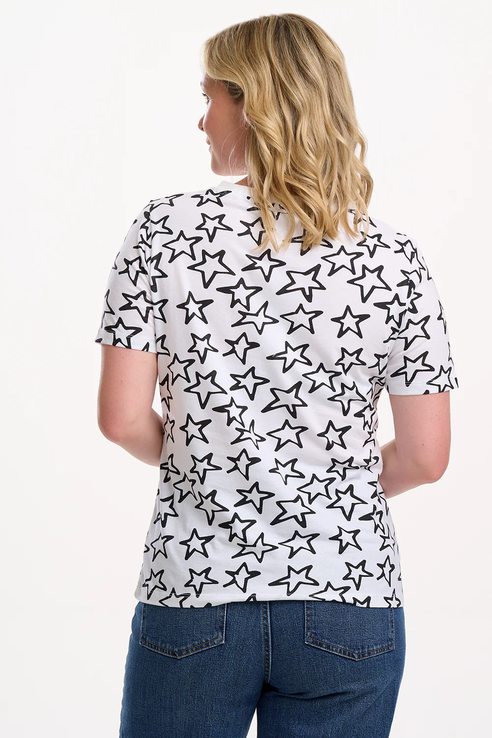 Maggie T-Shirt (White/Black Stars) - Image 4