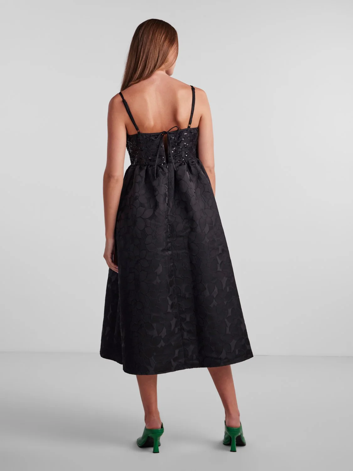 Maggy Midi Strap Dress (Black) - Image 3