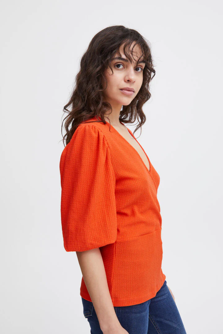 Maire V-Neck Top (Grenadine/Red) - Image 2