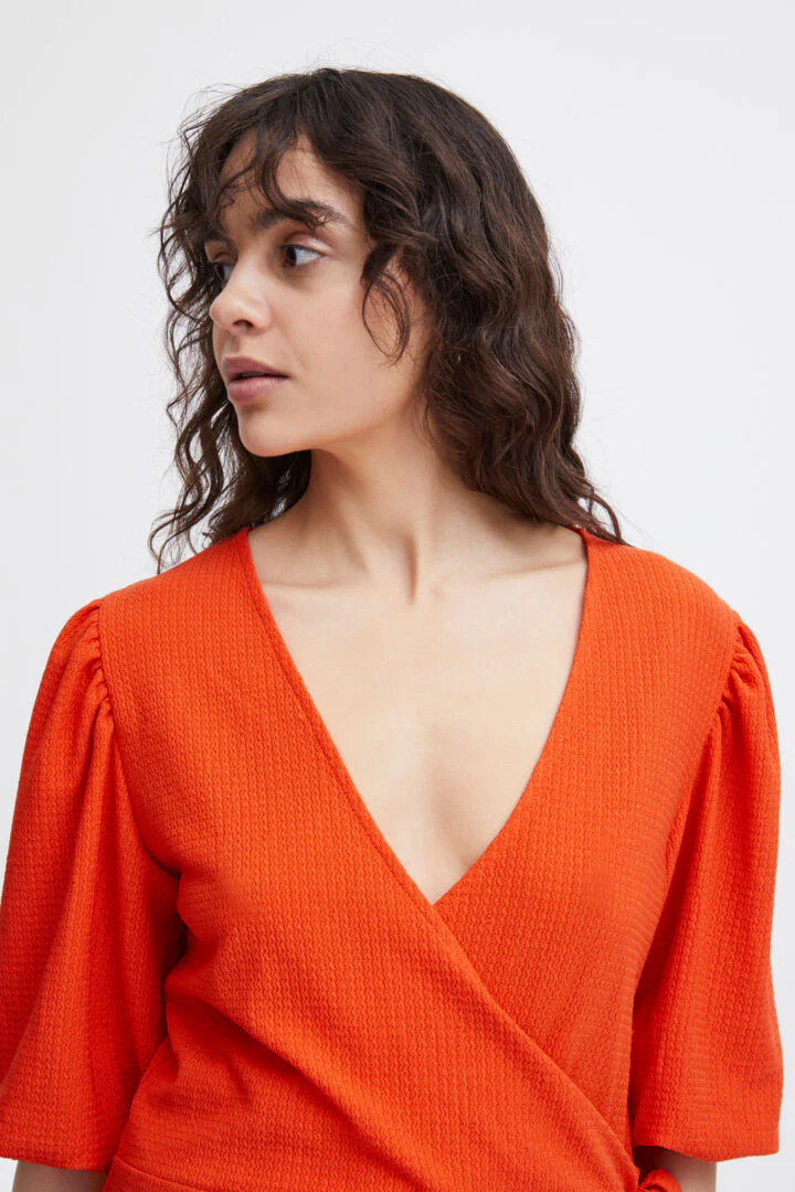Maire V-Neck Top (Grenadine/Red) - Image 3