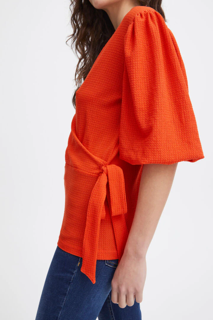 Maire V-Neck Top (Grenadine/Red) - Image 4