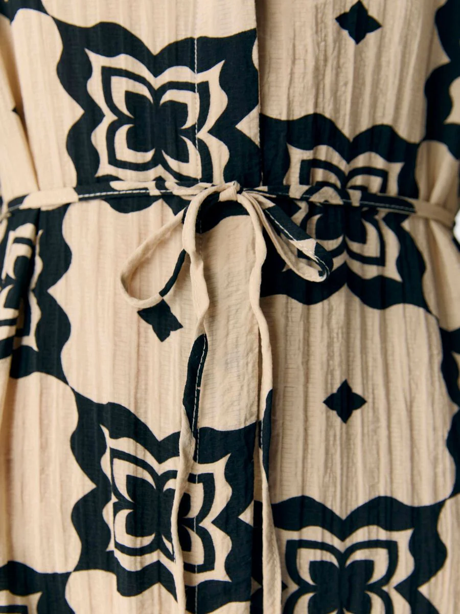 Majella Printed Midi Dress (Sandshell/Black) - Image 6