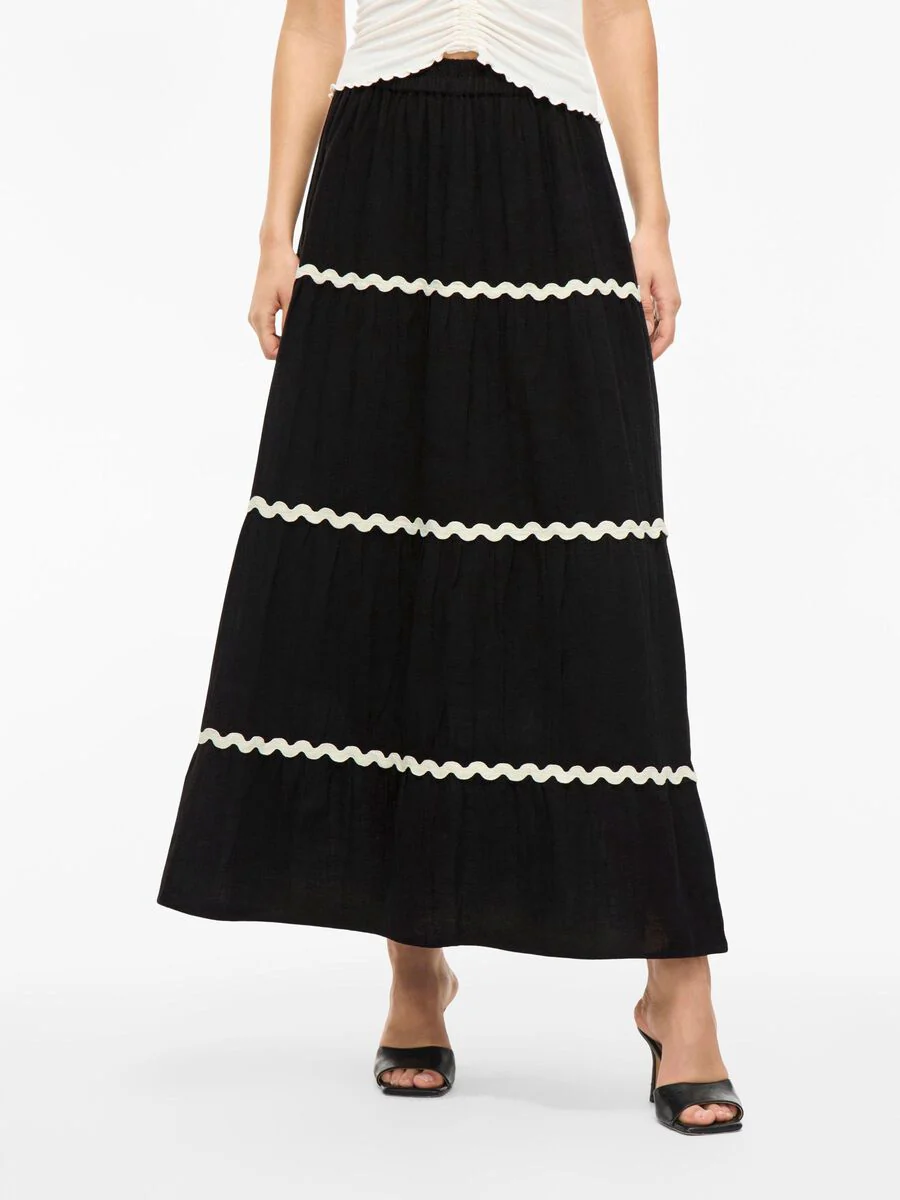 Manda High Waisted Maxi Skirt (Black Beauty) - Image 3