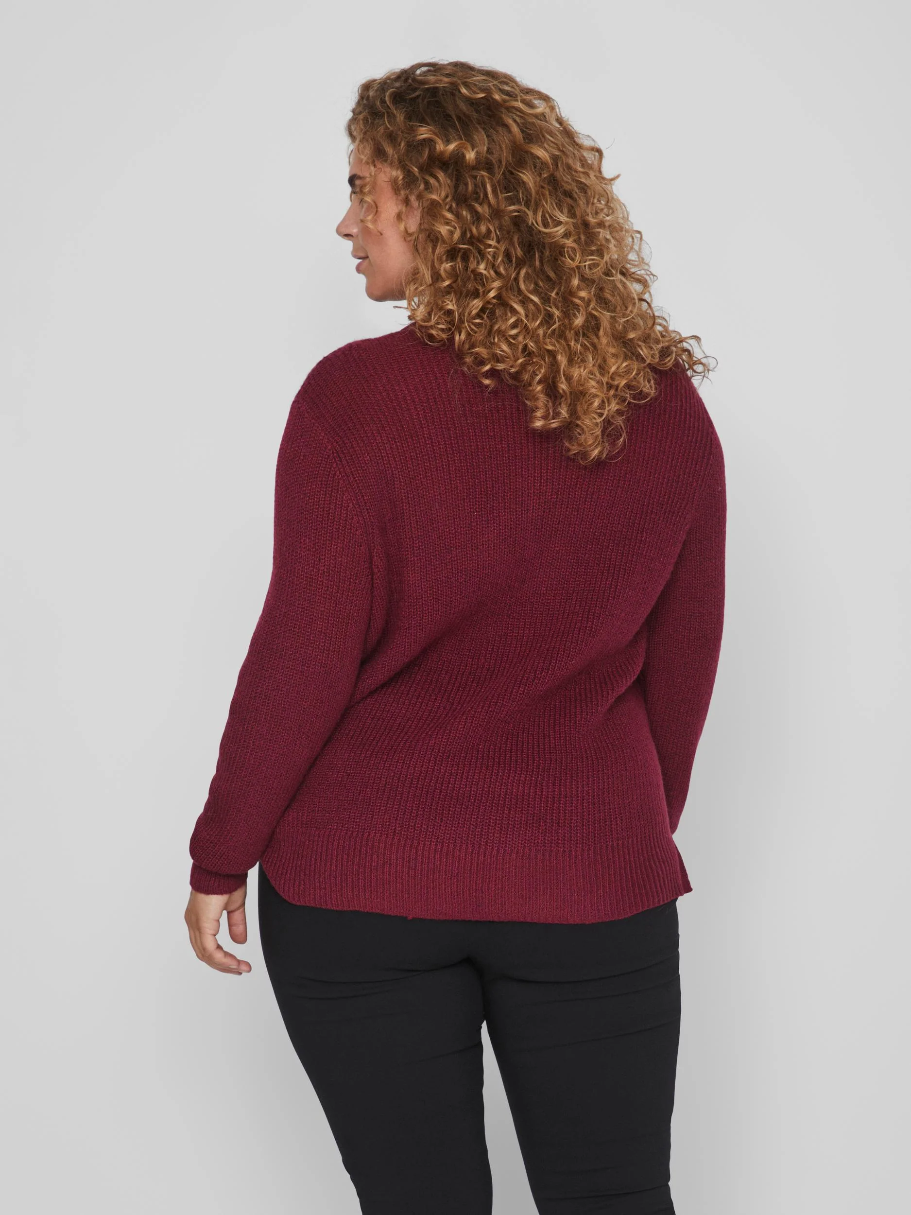 MANDY LACE NECK L/S KNIT JUMPER (BEET RED) - Image 5