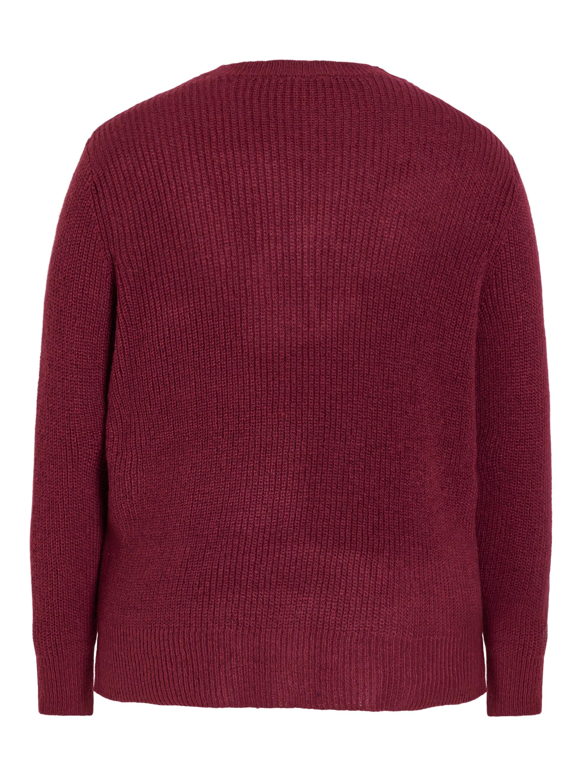 MANDY LACE NECK L/S KNIT JUMPER (BEET RED) - Image 7