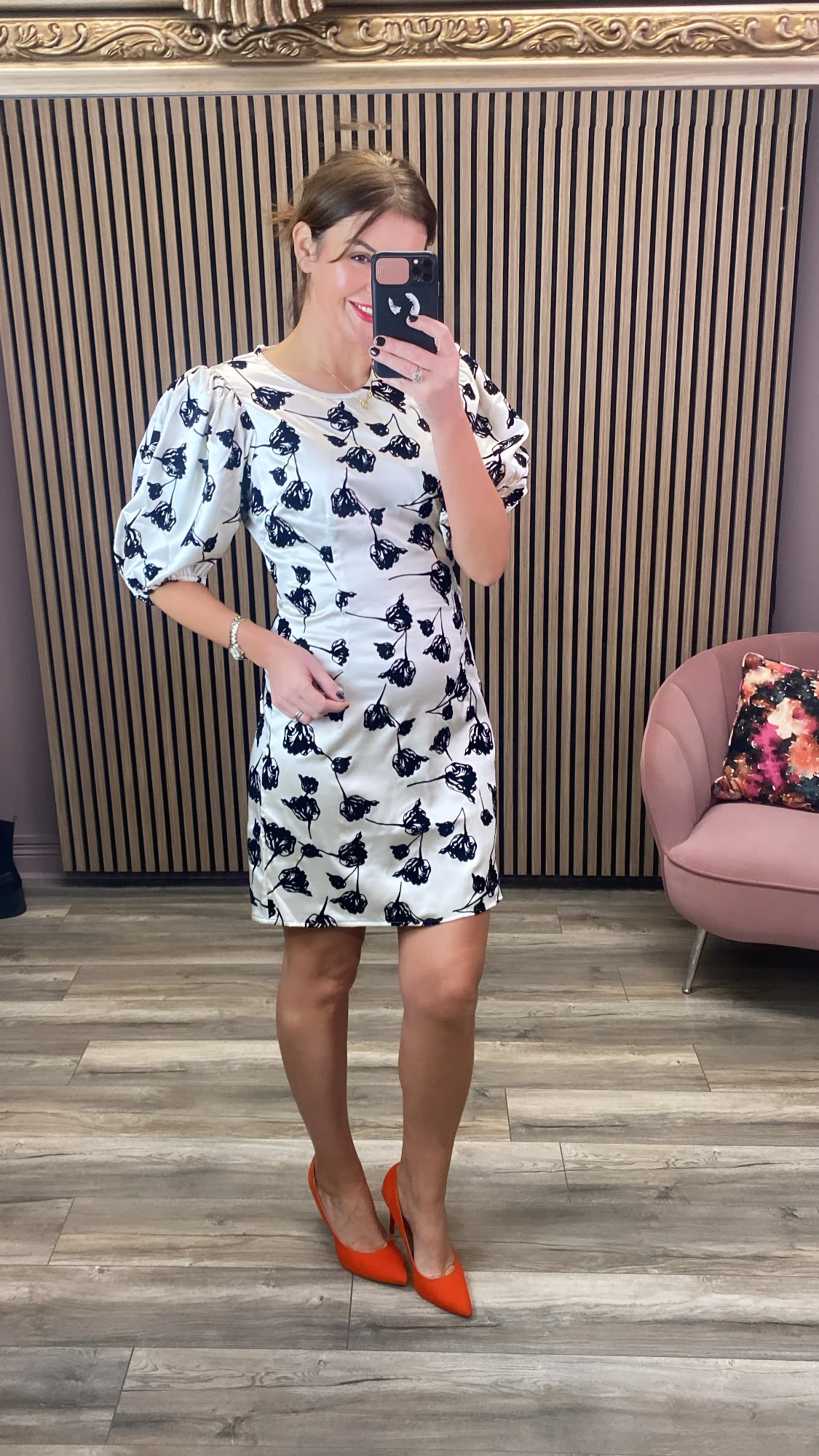 MARAN 2/4 DRESS (CLOUD DANCER/FLOCK FLOW) - Image 4