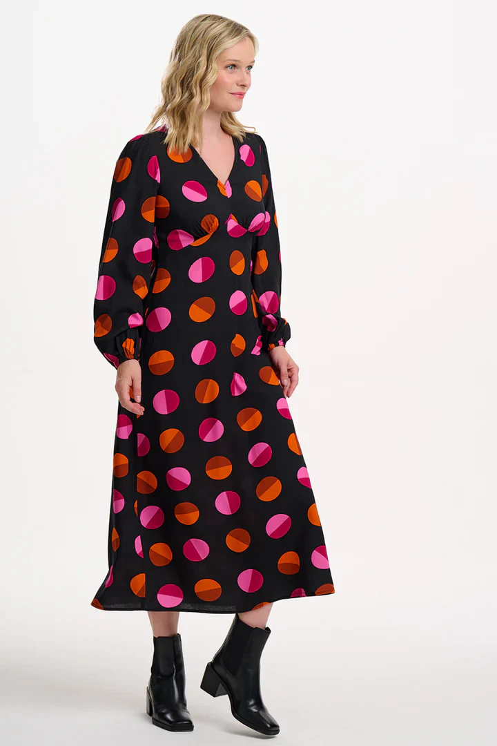 Marcie Midi Dress (Black/Polka) - Image 3