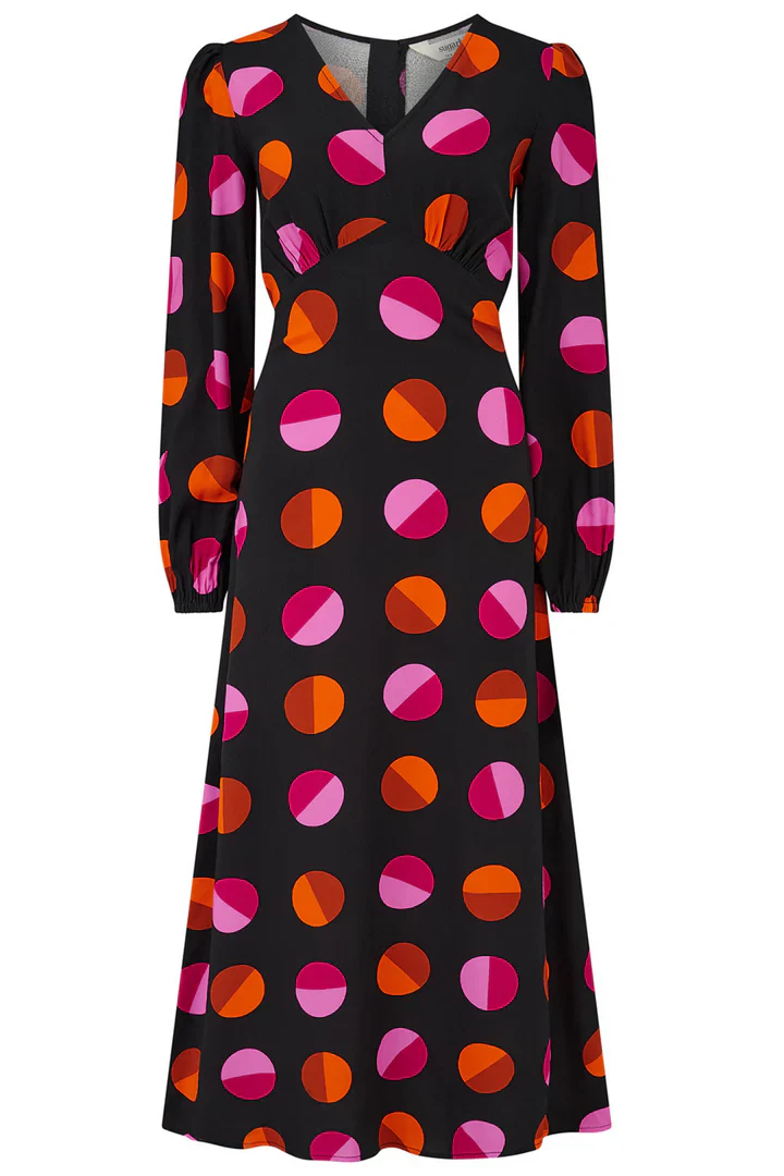Marcie Midi Dress (Black/Polka) - Image 5