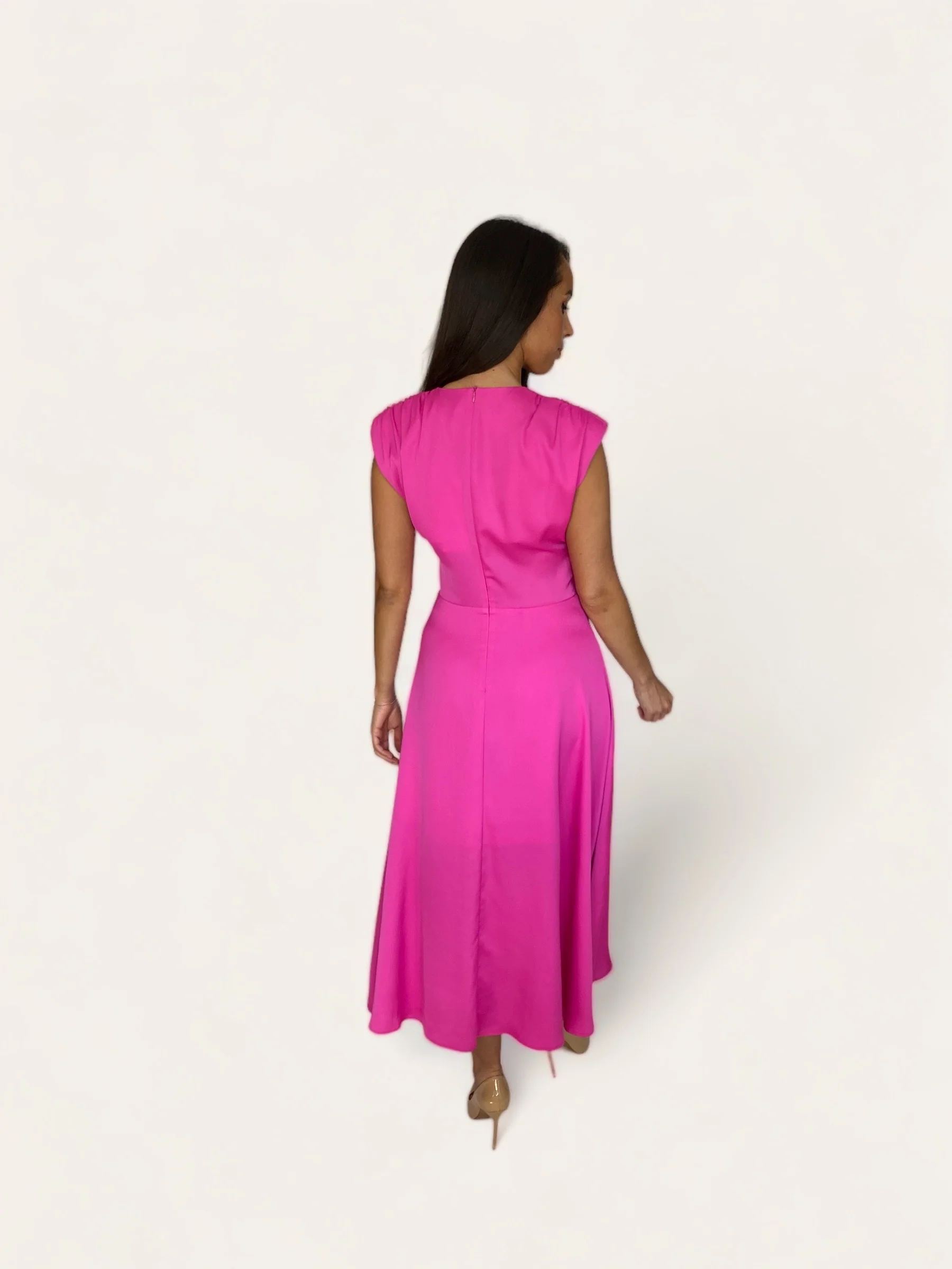 MARIAN KNOT DRESS (FUCHSIA) - Image 2