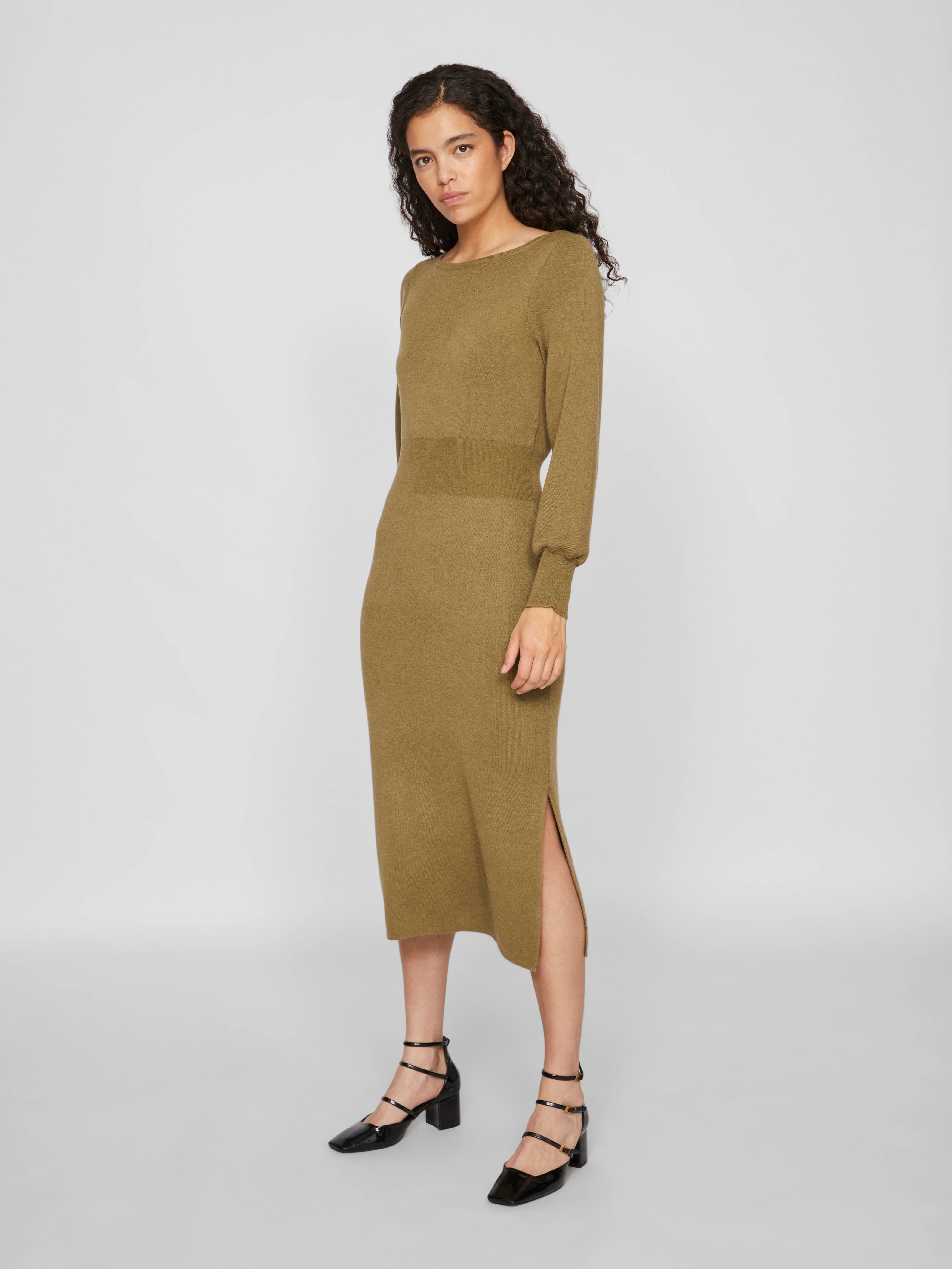 Marla Knit Dress (Gothic Olive/Melange) - Image 2