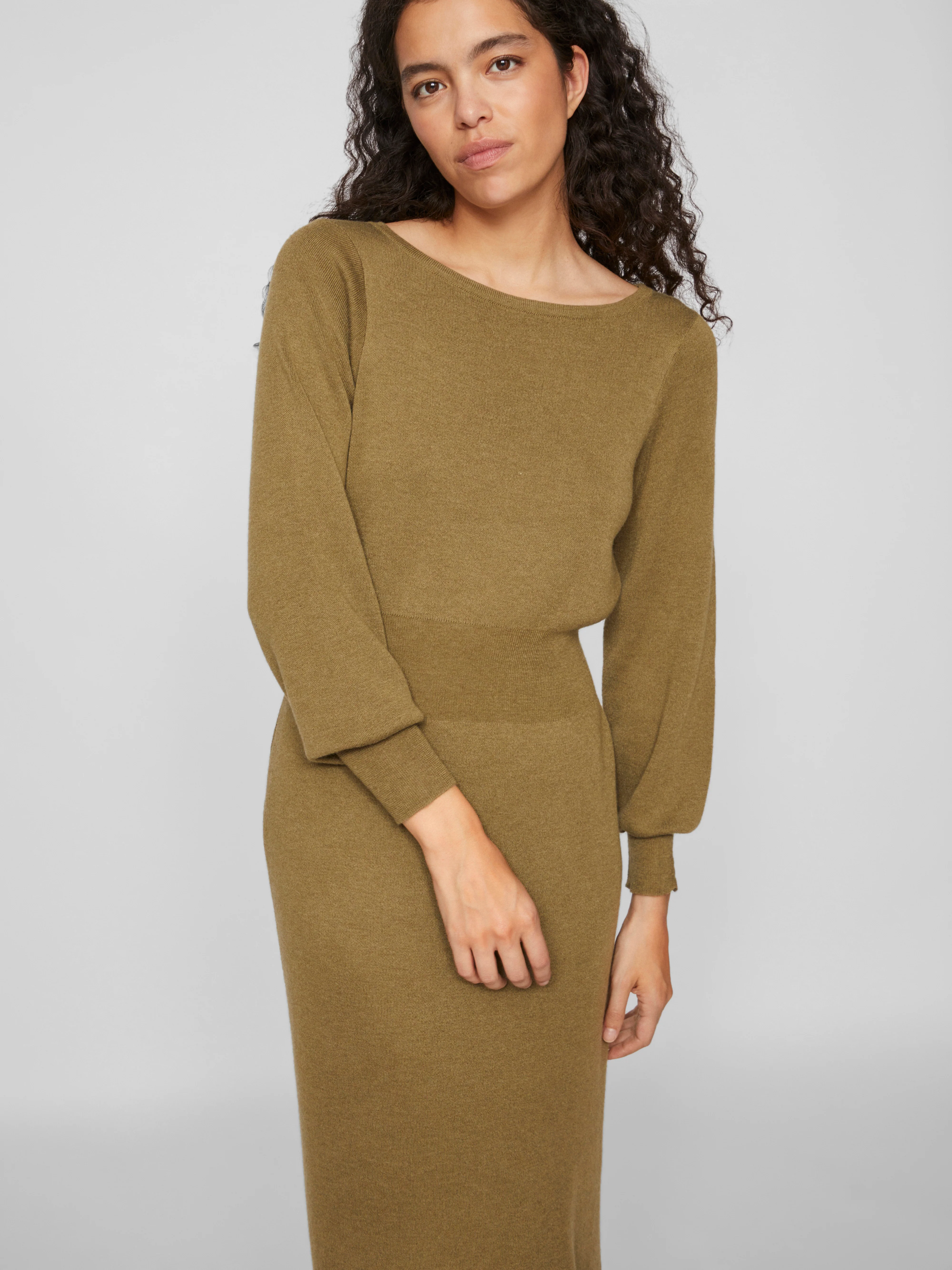 Marla Knit Dress (Gothic Olive/Melange) - Image 3