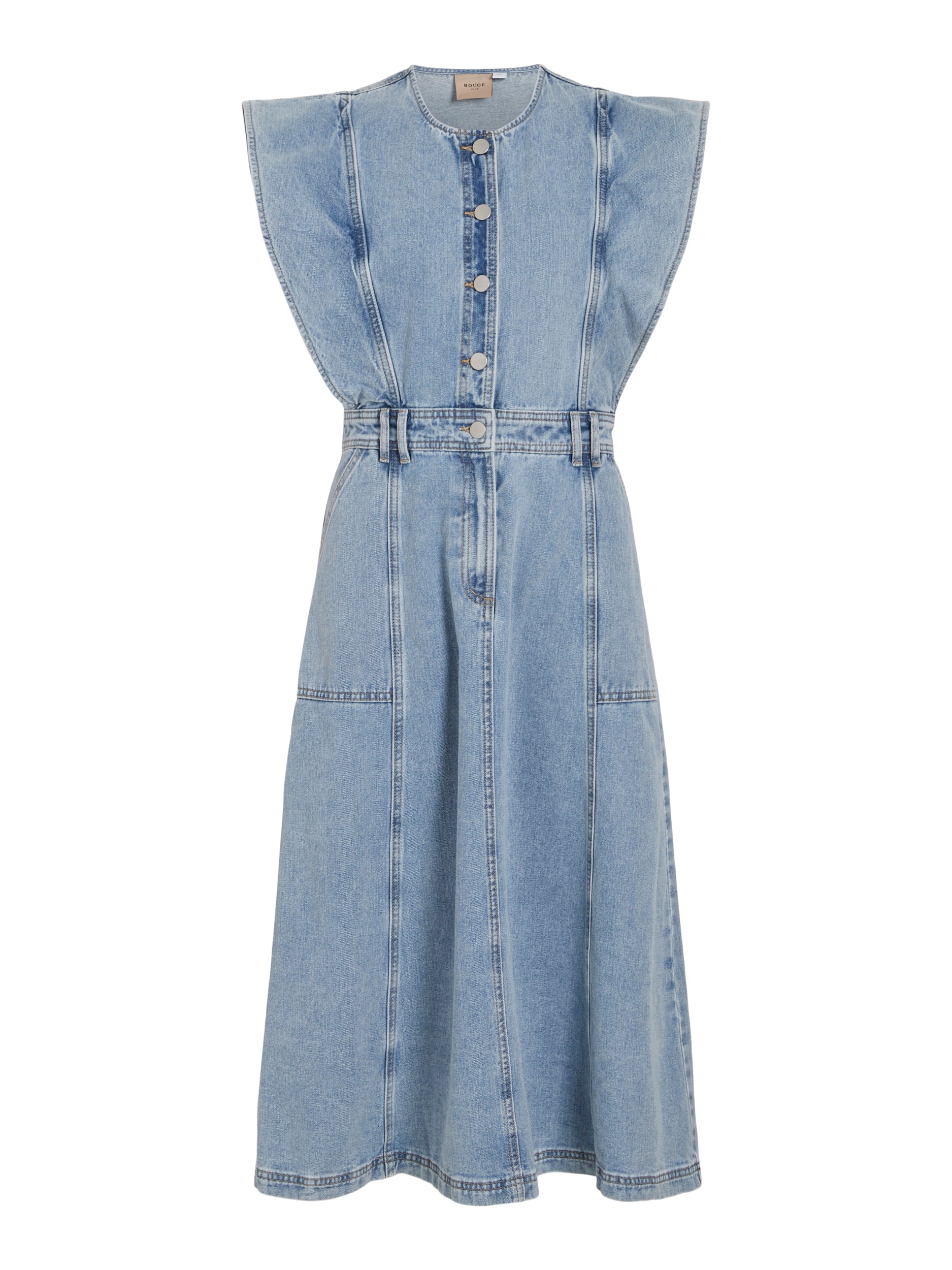 Marlin Midi Denim Dress (Light Blue Denim) - Image 2