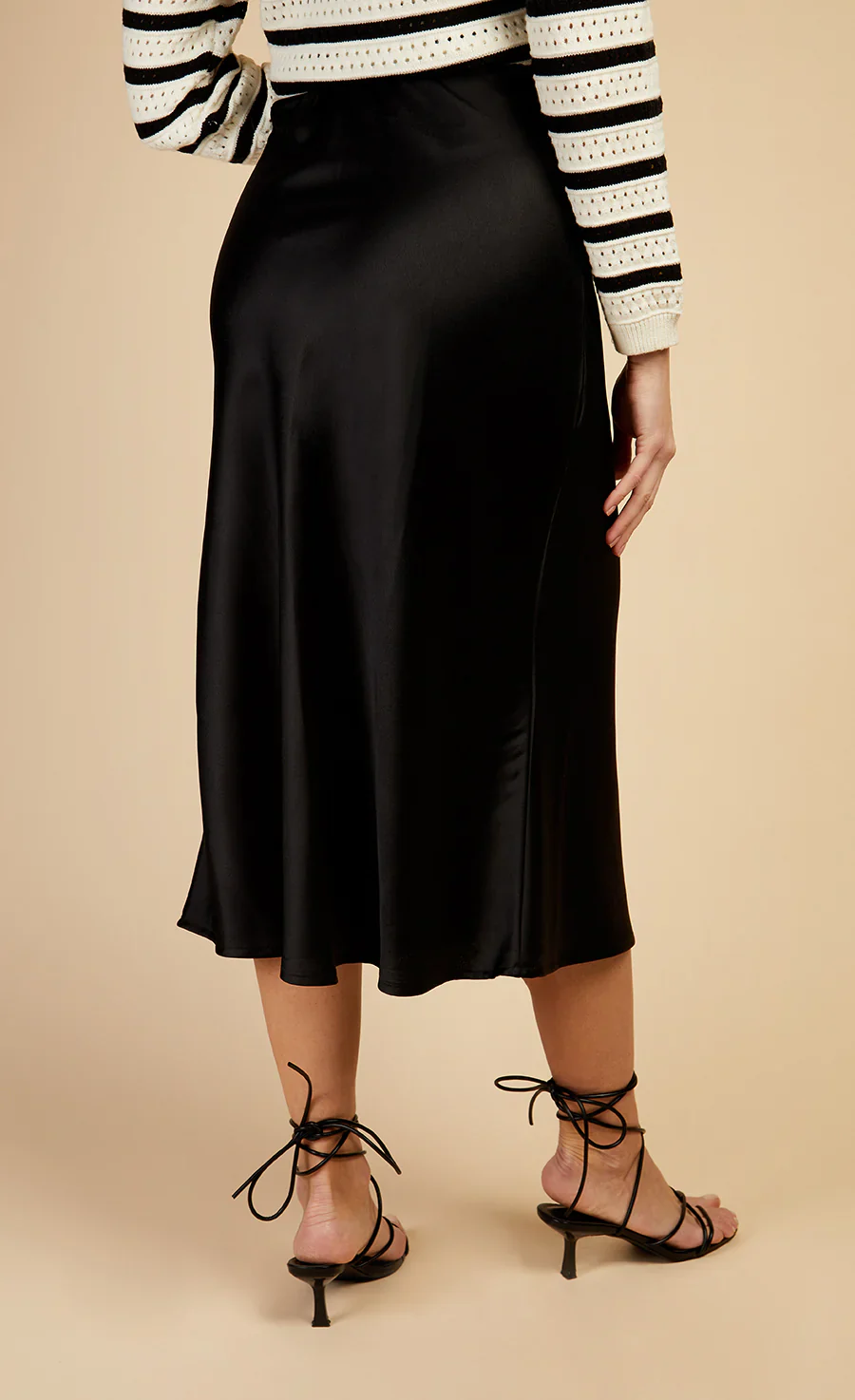 Marnie Satin Skirt (Black) - Image 2