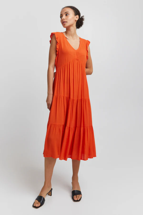 Marro Dress (Mandarin Red) - Image 2
