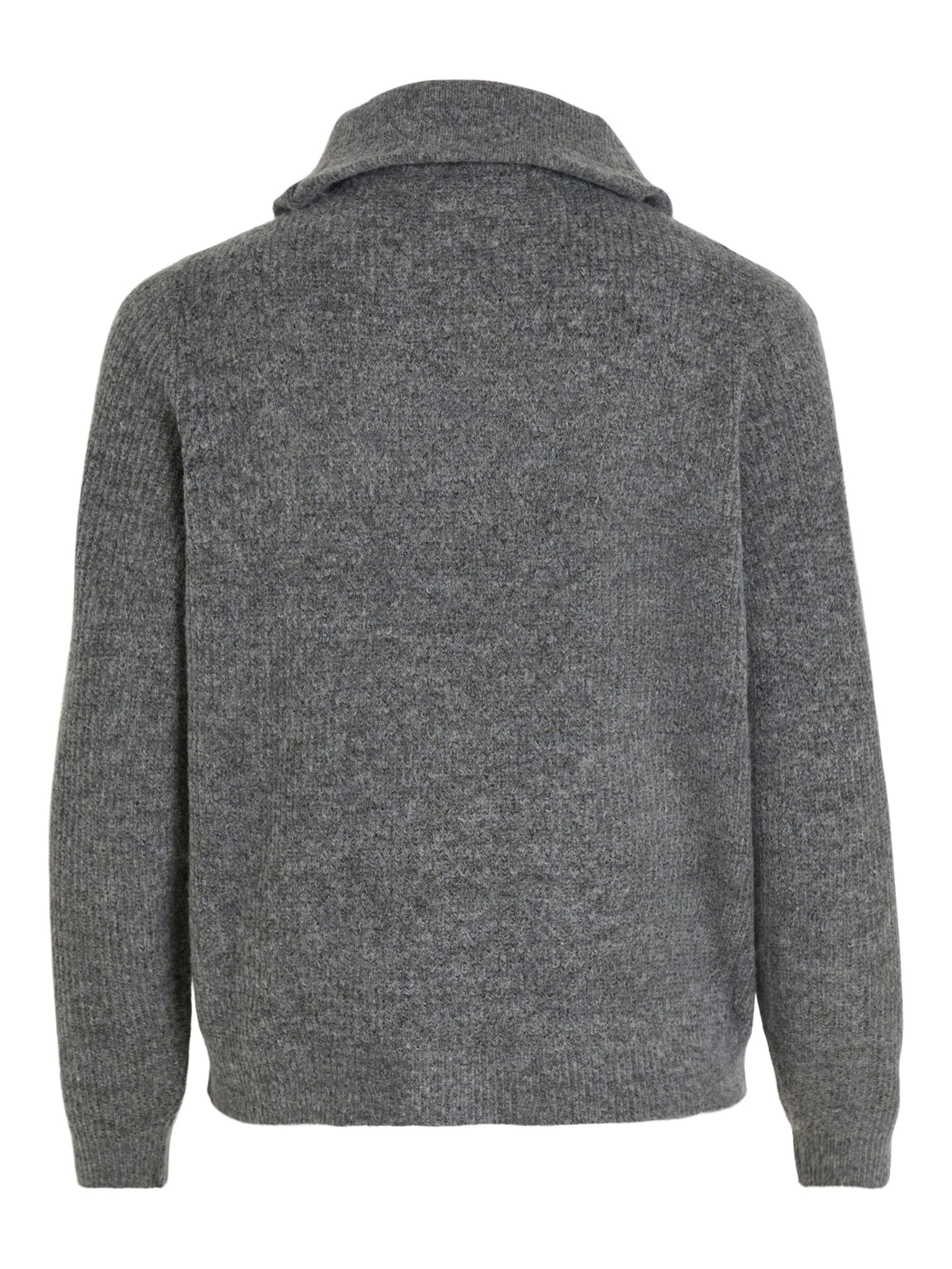 Mathilda Zip Neck Jumper (Medium Grey Melange) - Image 7