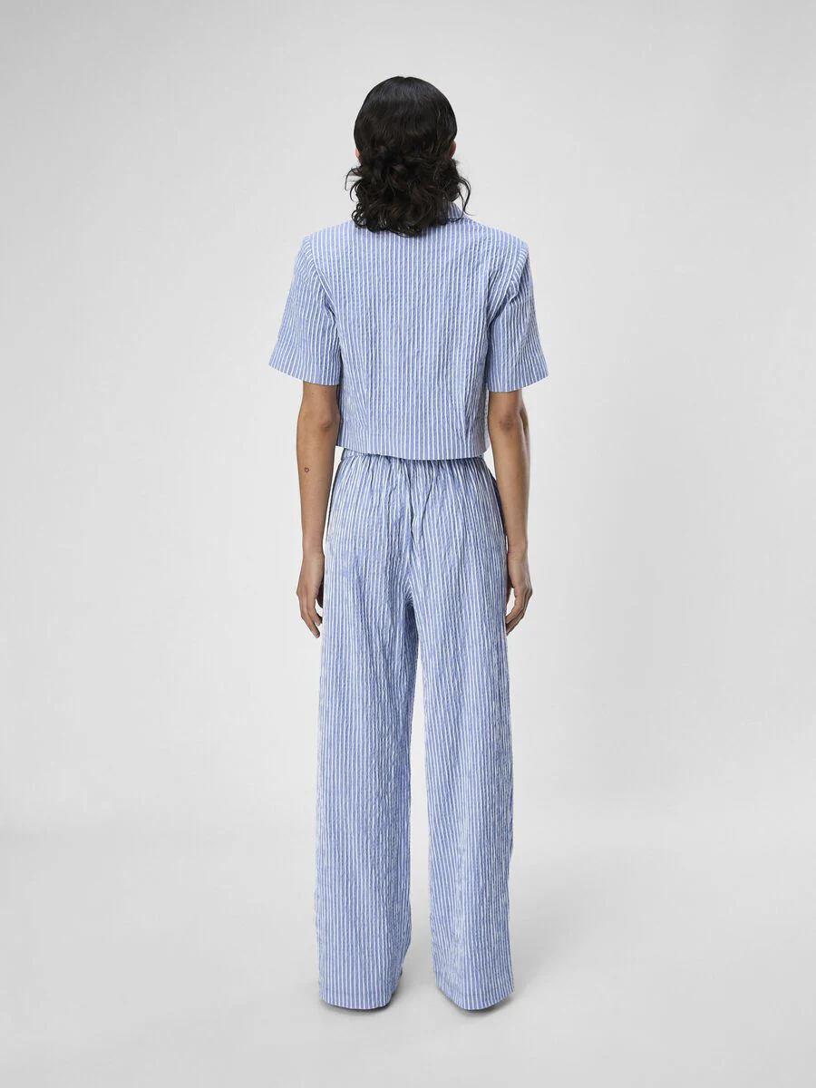 Maya High Waisted Pants (Palace Blue/White) - Image 2