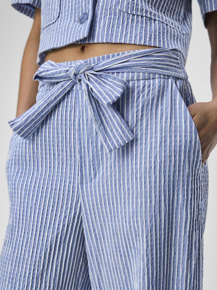 Maya High Waisted Pants (Palace Blue/White) - Image 4