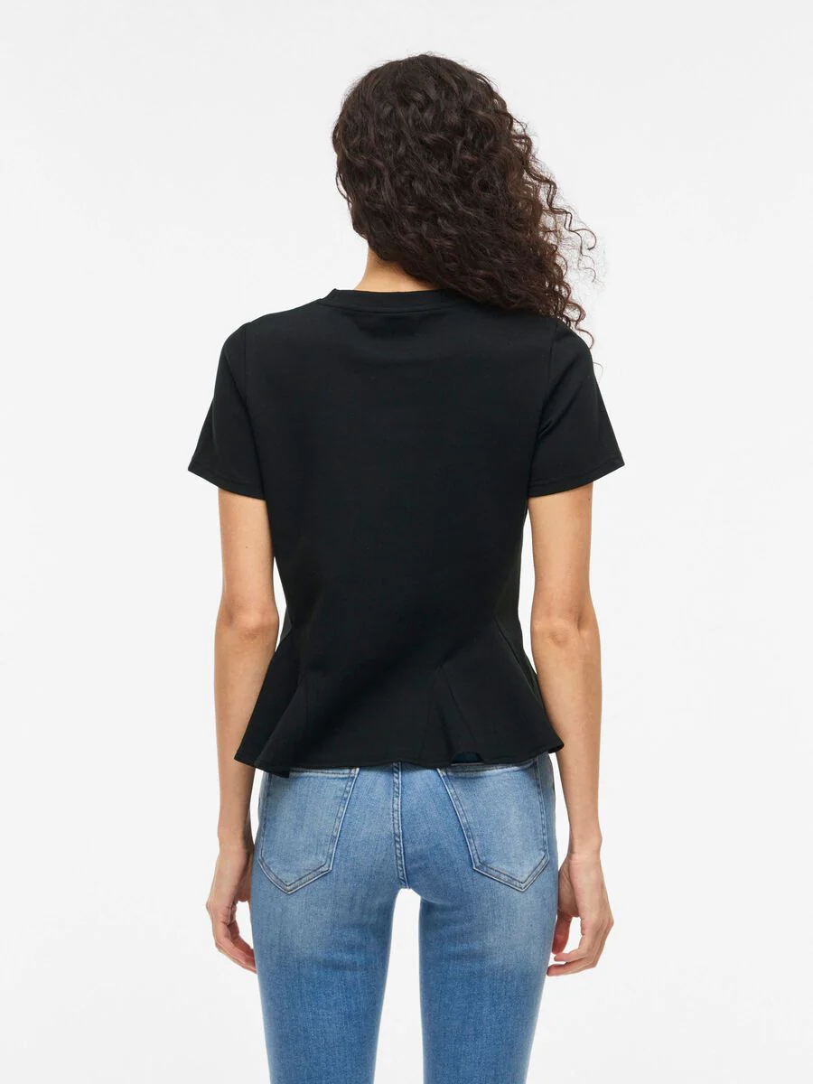 Mera Peplum T-Shirt (Black Beauty) - Image 4