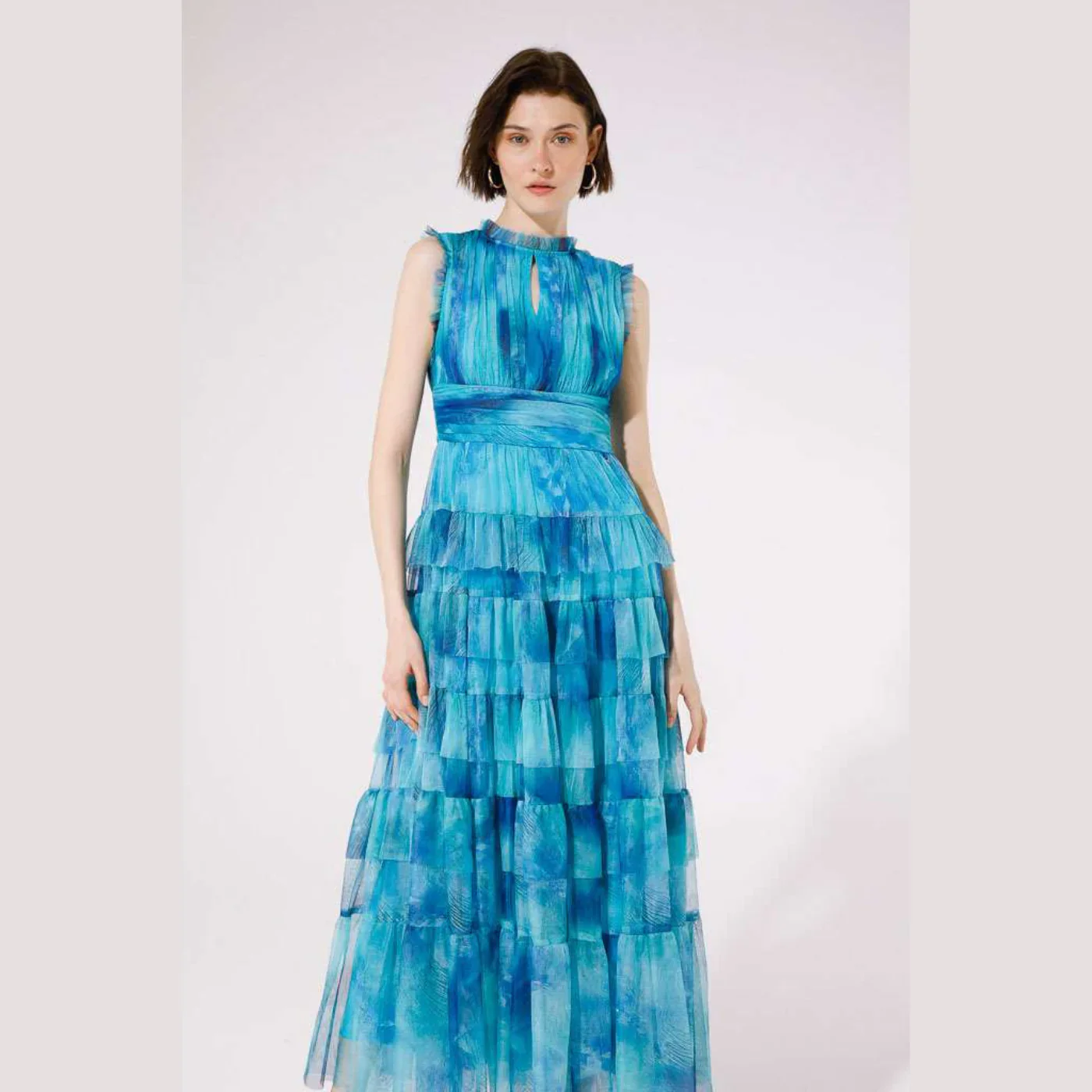Mercurio Maxi Dress (Aqua Print) - Image 5