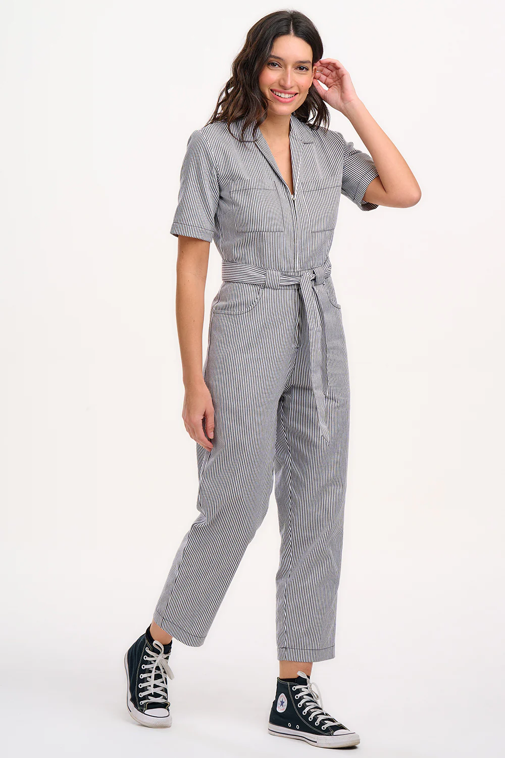Meredith Boilersuit (Monochrome Stripe) - Image 2