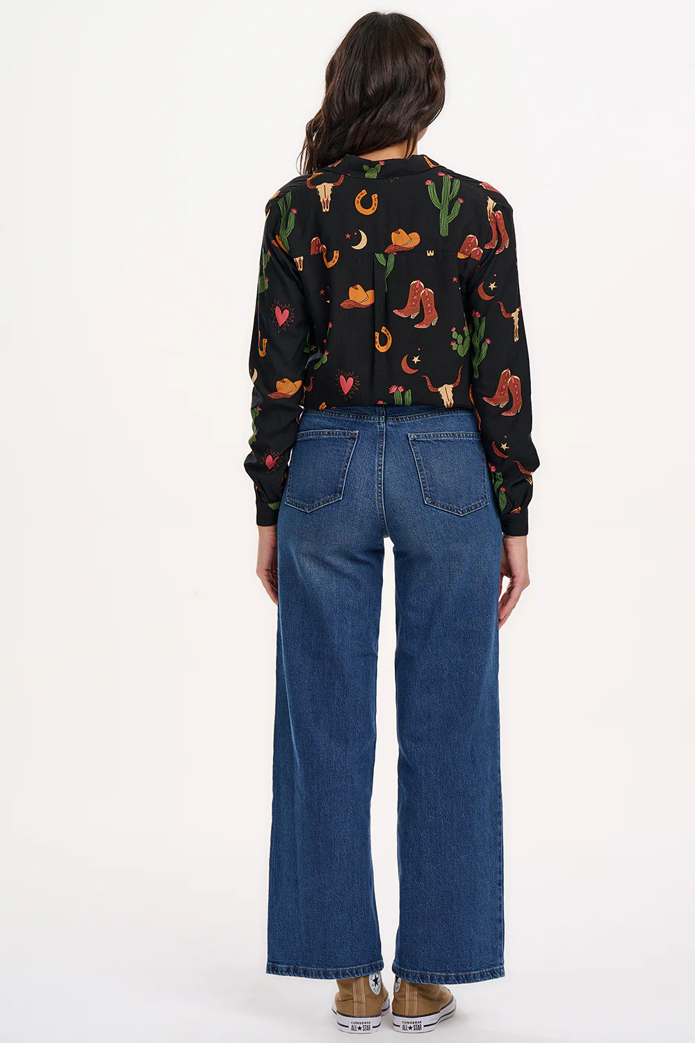 Micah Revere Shirt (Black/Cowgirl Print) - Image 4