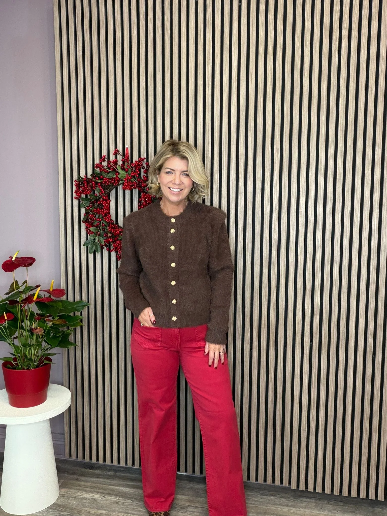 Michelle Knit Cardigan (Hot Fudge)