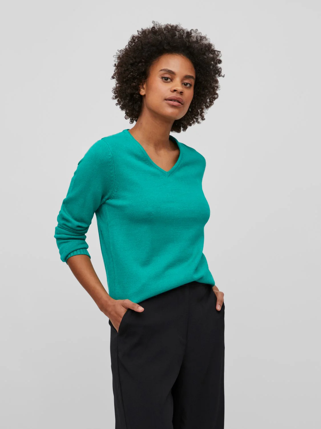 Miela V-Neck Jumper (Alhambra DARK MELANGE) - Image 2