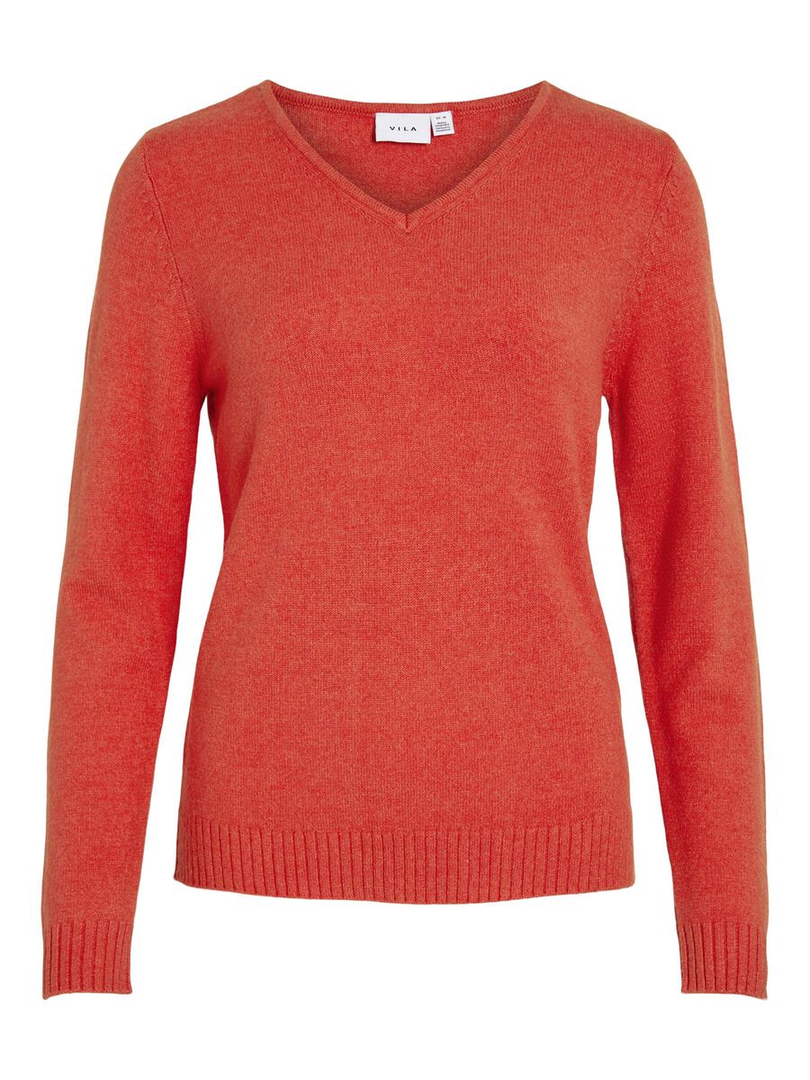 Miela V-Neck Jumper (Aurora Red/Dark Melan) - Image 5