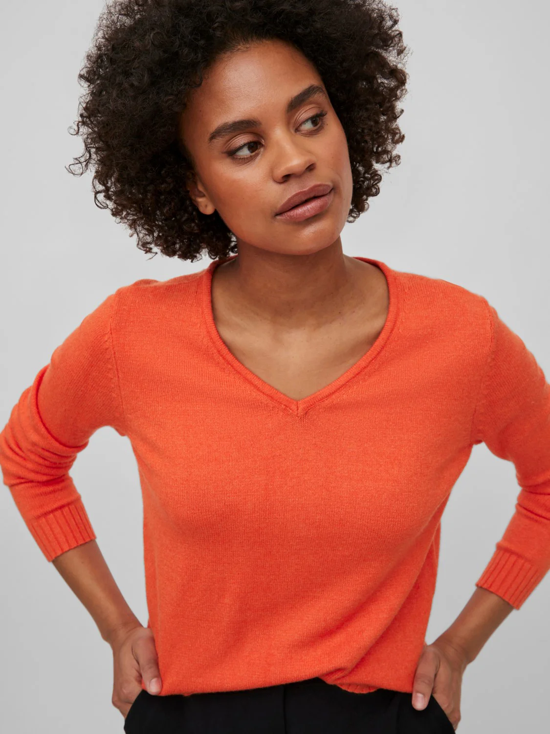 Miela V-Neck Jumper (Tigerlily DARK MELANGE) - Image 6