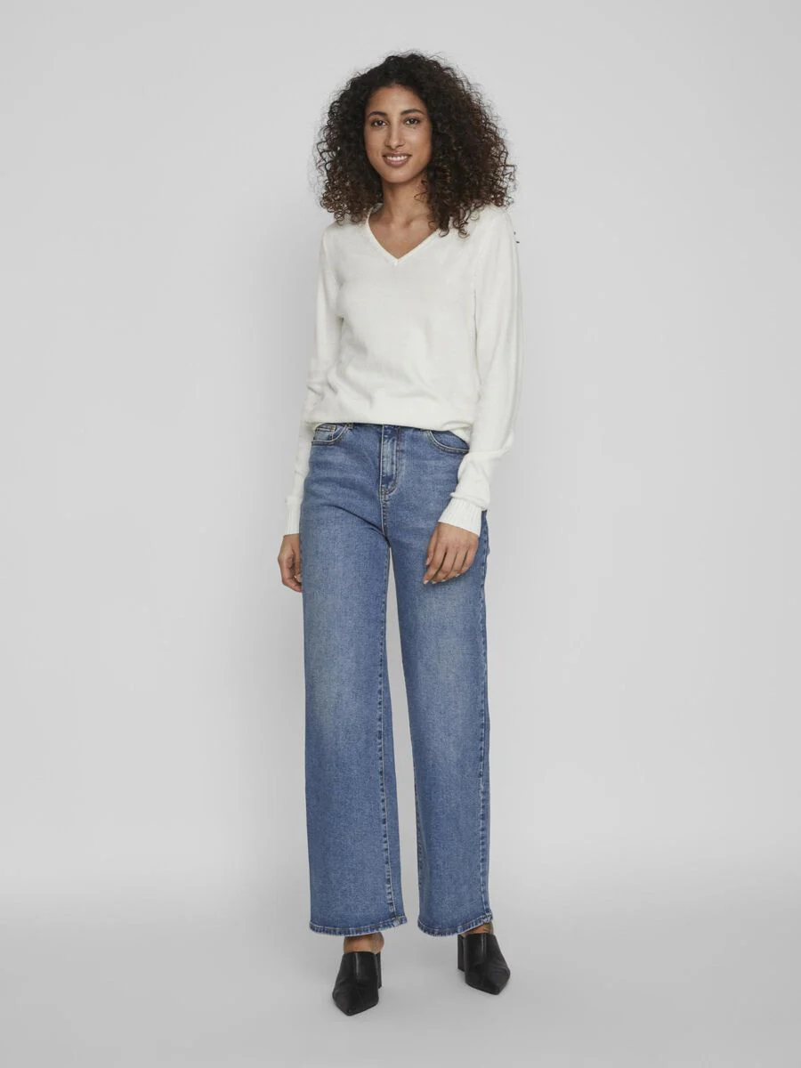 MIELA V-NECK JUMPER (WHITE) - Image 2