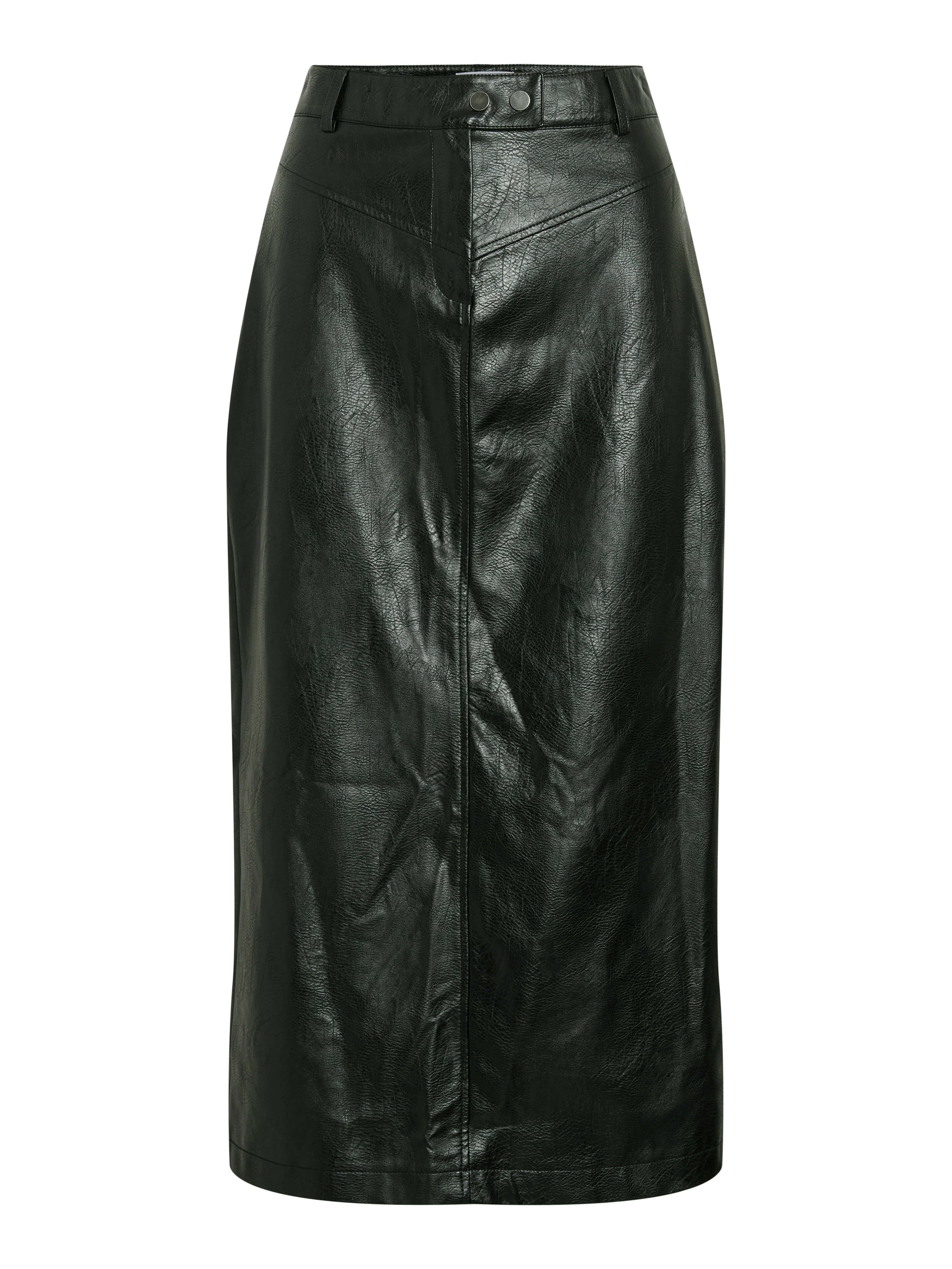 Milian Faux Leather Midi Skirt (Black) - Image 6