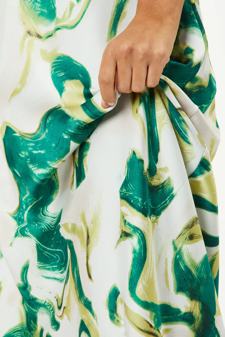 Mimi Cowl Neck Maxi Dress (Green) - Image 2