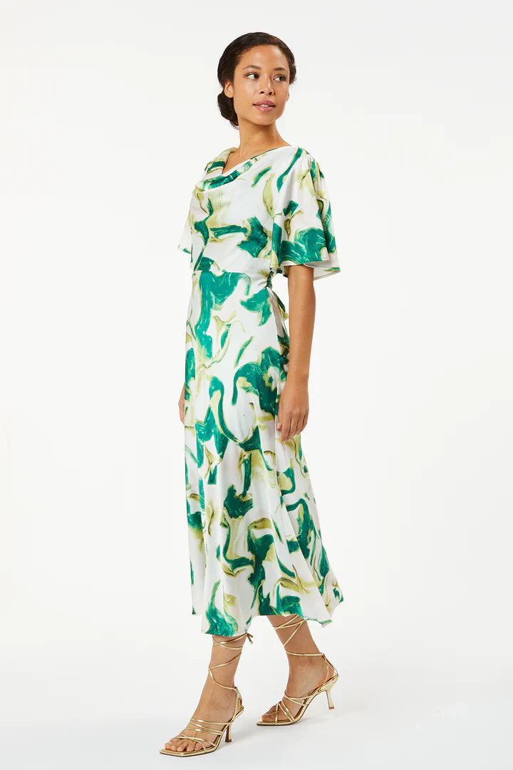 Mimi Cowl Neck Maxi Dress (Green) - Image 3