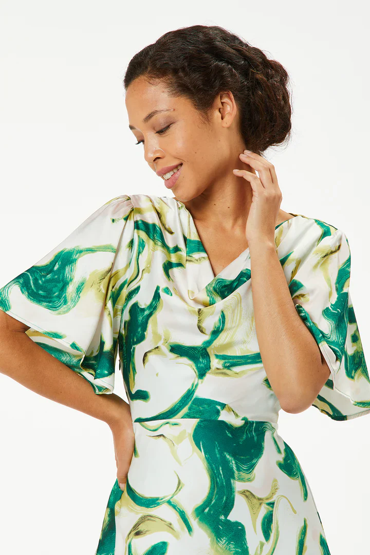 Mimi Cowl Neck Maxi Dress (Green) - Image 5