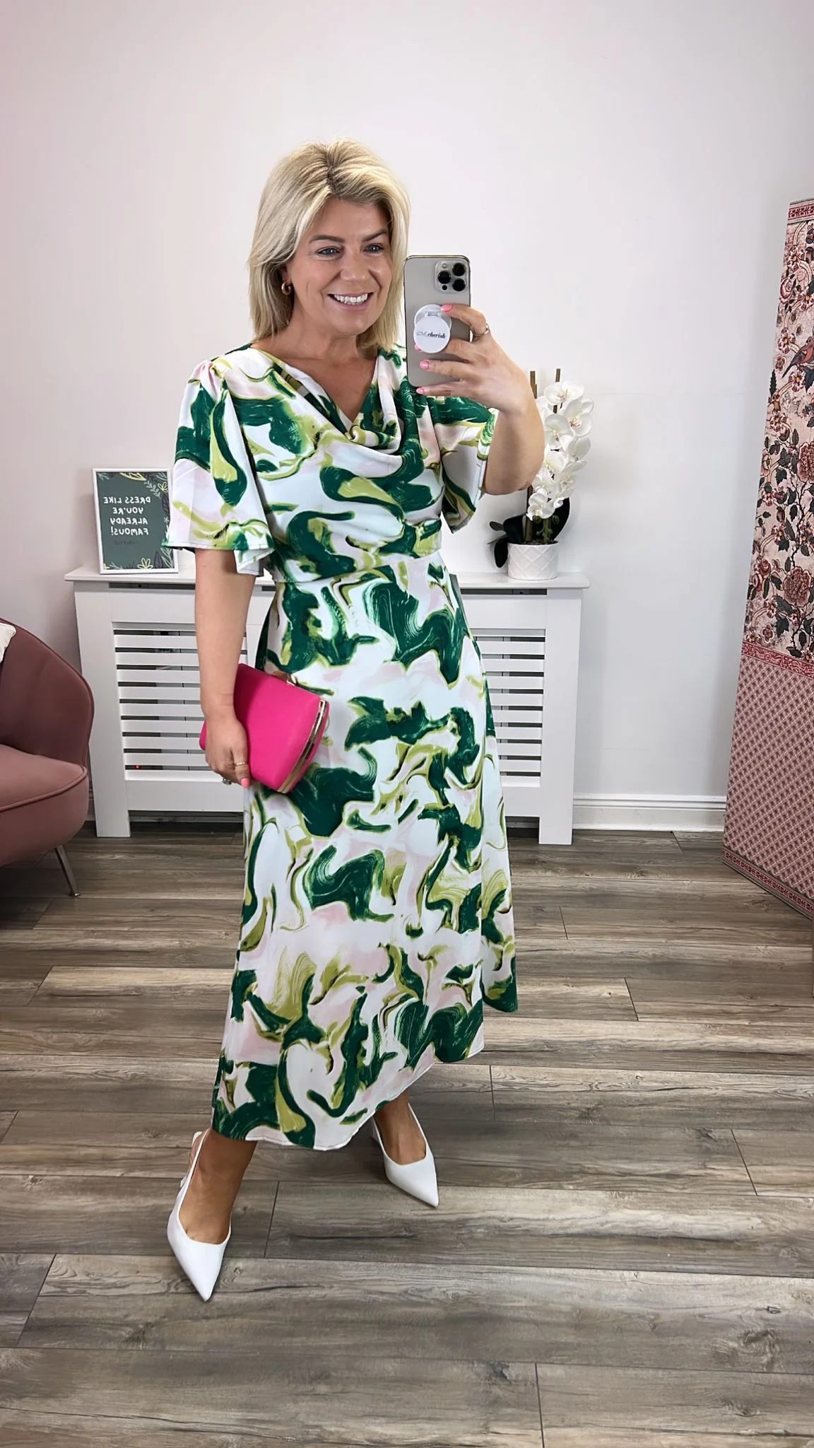 Mimi Cowl Neck Maxi Dress (Green) - Image 7
